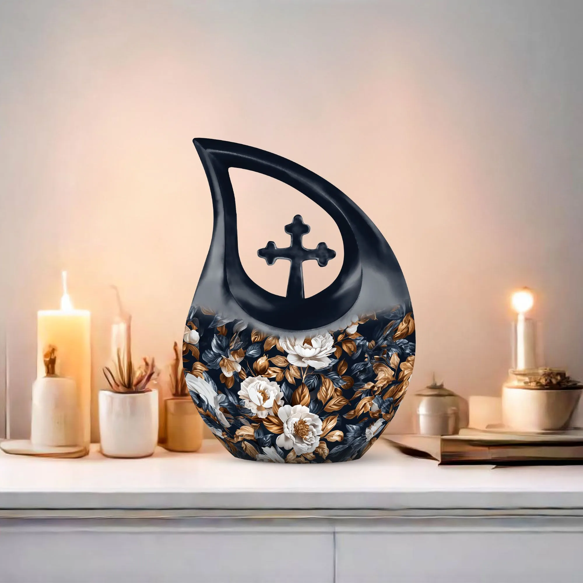 Flowers Urn Resilience large urn for human ashes keepsake