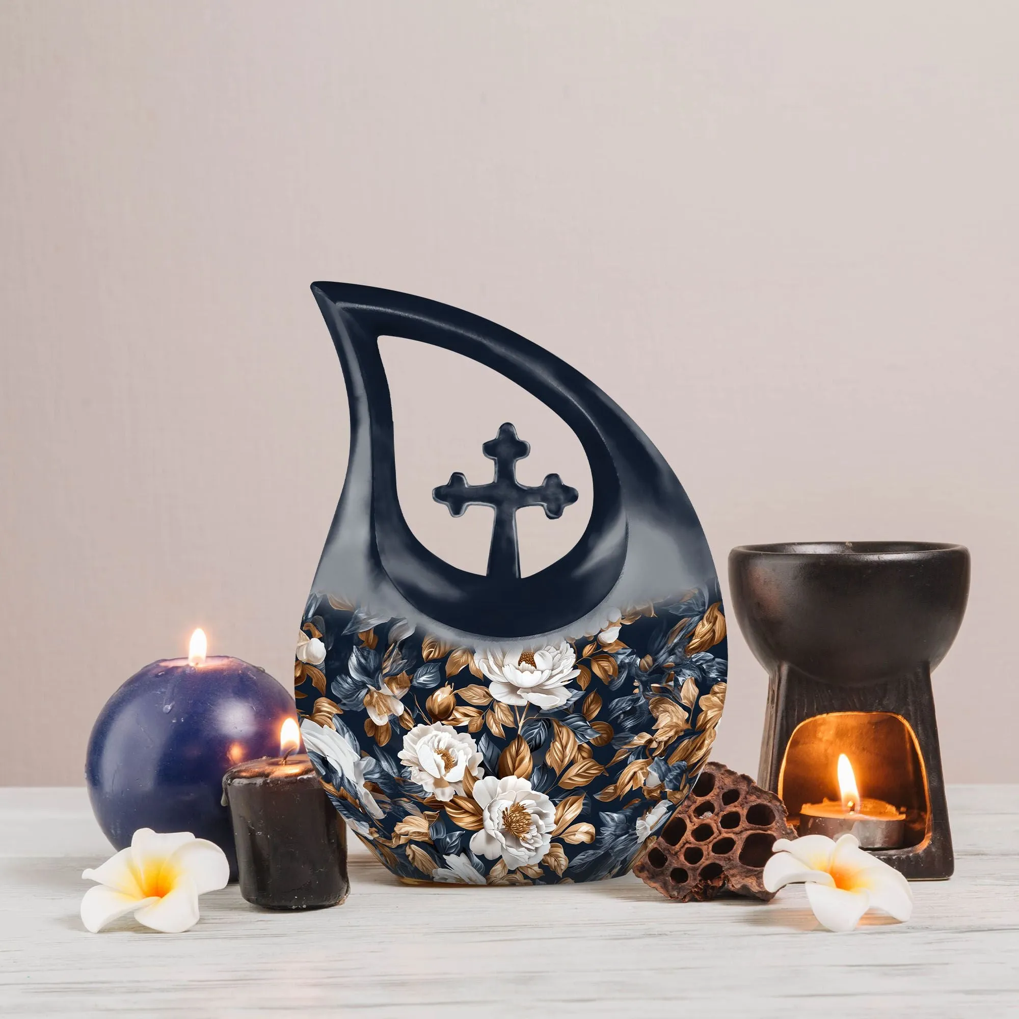 Flowers Urn Resilience large urn for human ashes keepsake