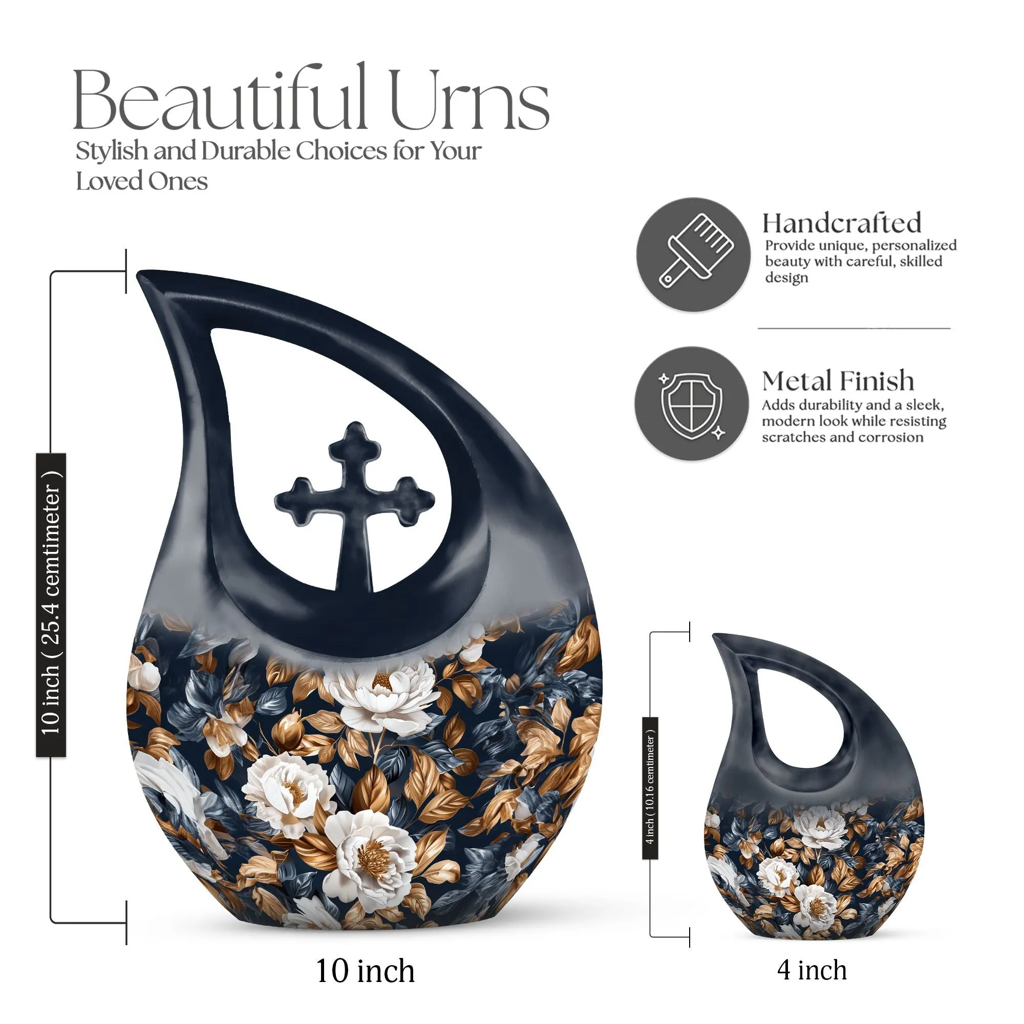 Flowers Urn Resilience large urn for human ashes keepsake