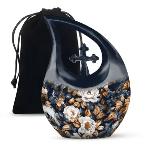 Flowers Urn Resilience large urn for human ashes keepsake