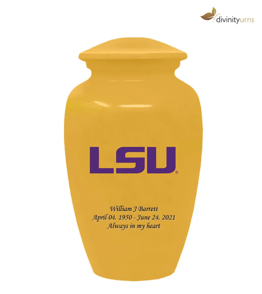 Gold Louisiana State University Tigers Memorial Cremation Urn
