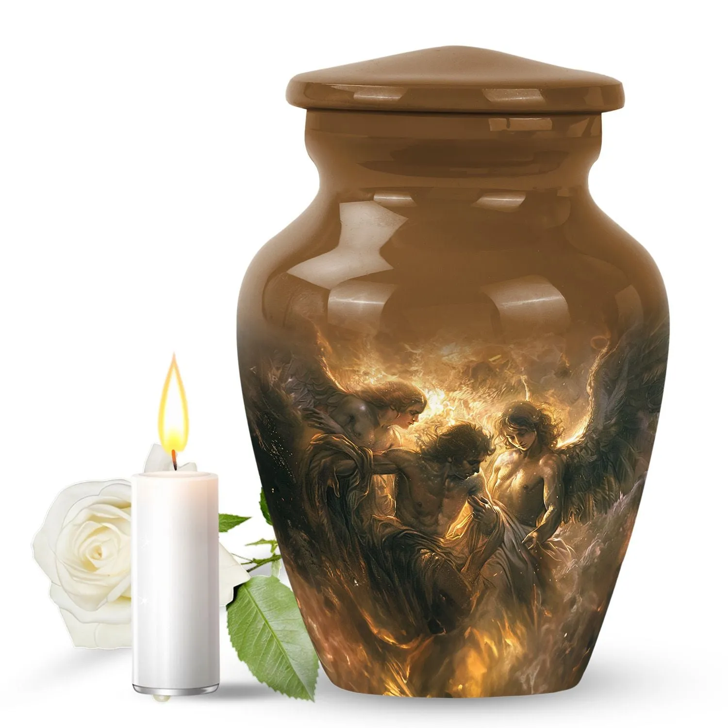 Graceful Abode: Catholic Commemorative Urn for Beloved Ladies