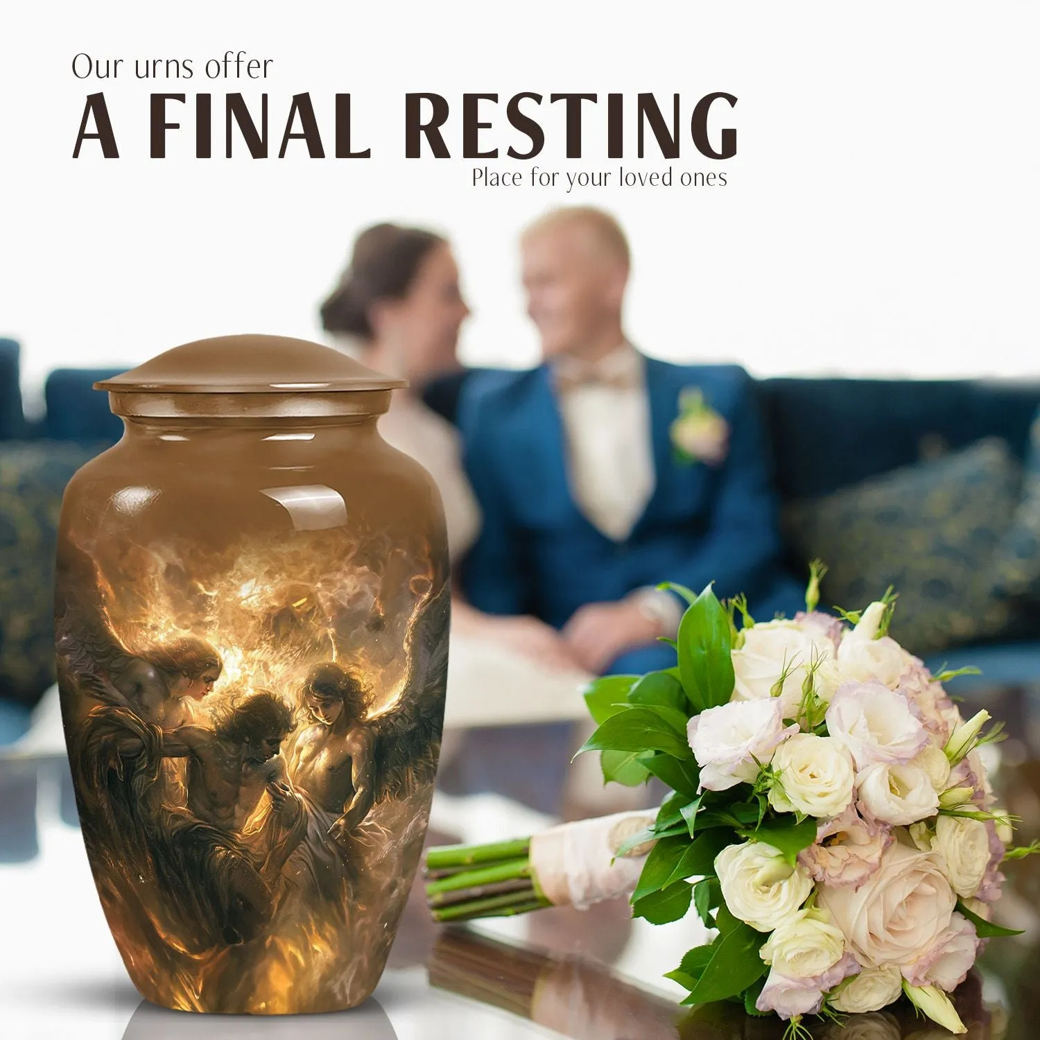 Graceful Abode: Catholic Commemorative Urn for Beloved Ladies