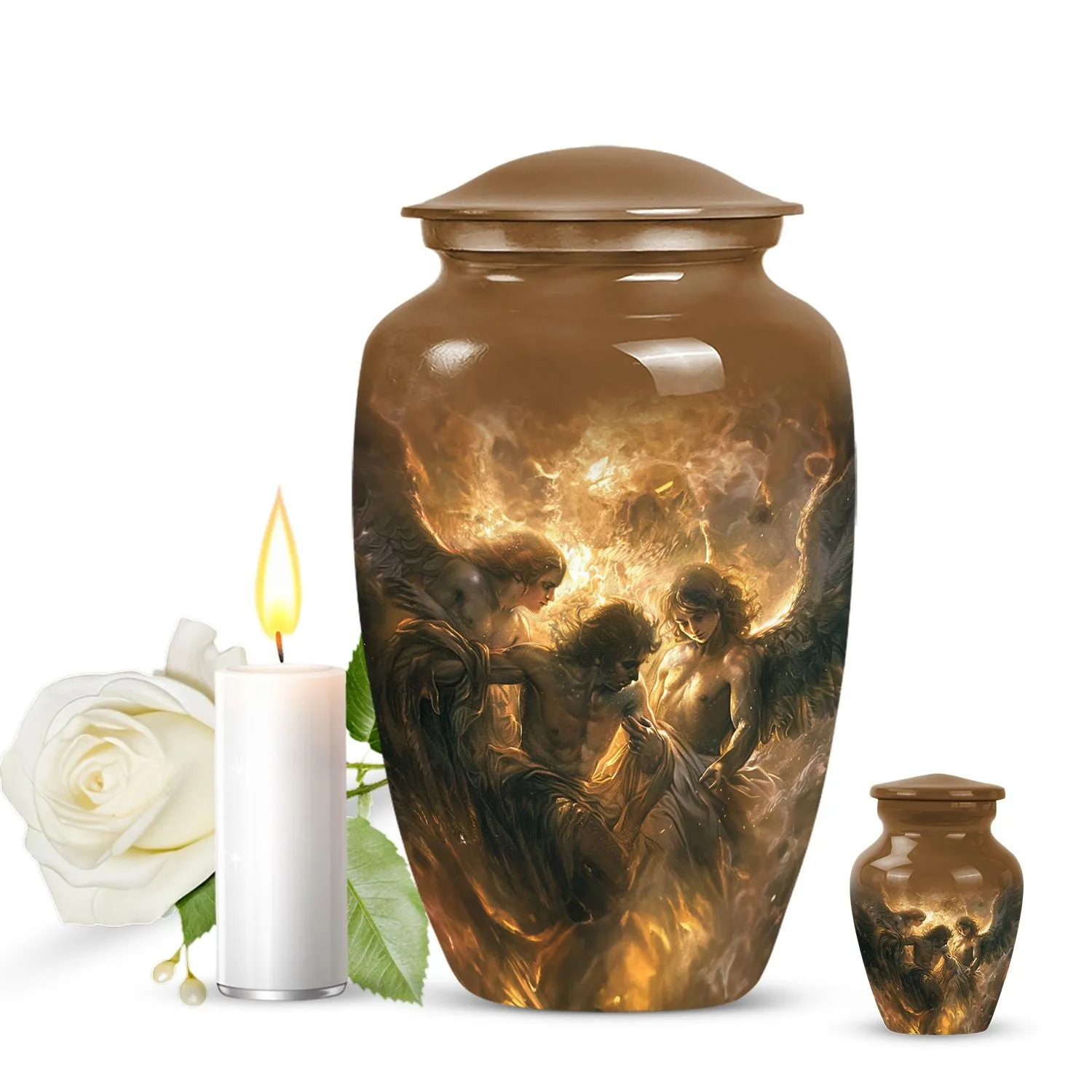 Graceful Abode: Catholic Commemorative Urn for Beloved Ladies