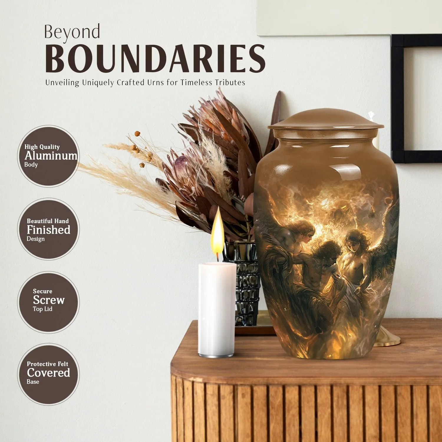 Graceful Abode: Catholic Commemorative Urn for Beloved Ladies