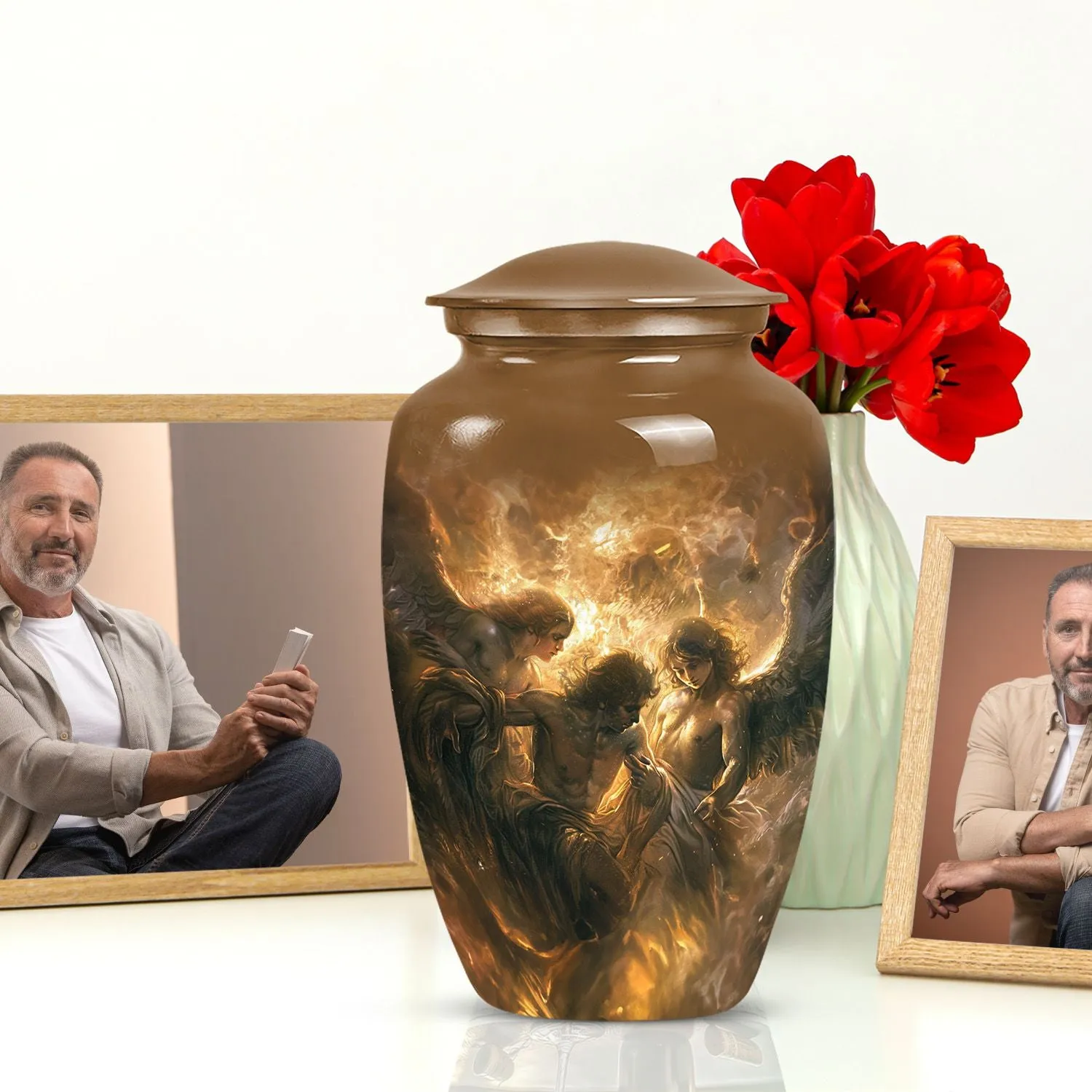 Graceful Abode: Catholic Commemorative Urn for Beloved Ladies