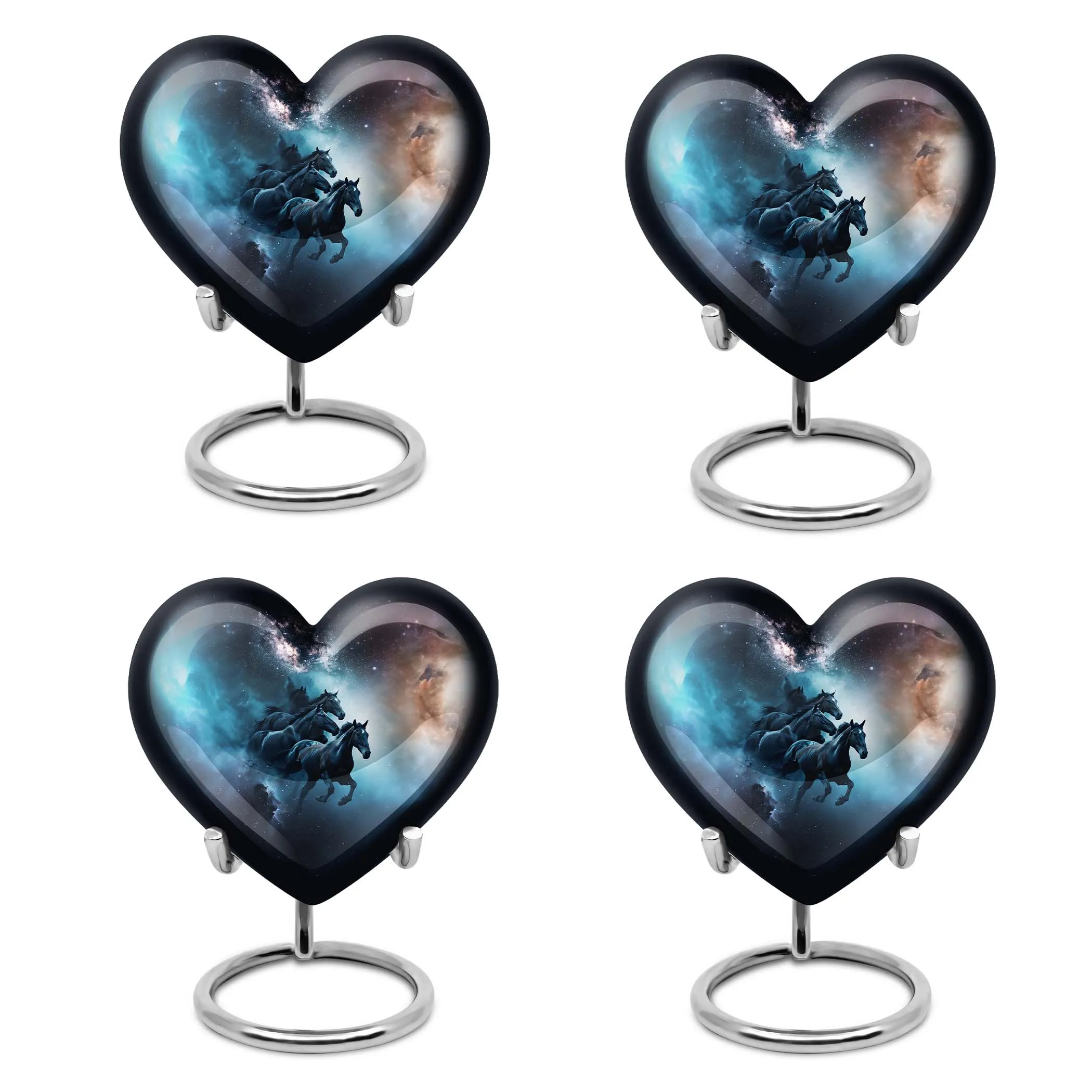 Heart-Themed Horse Urn for Comfort and Cherishing Love
