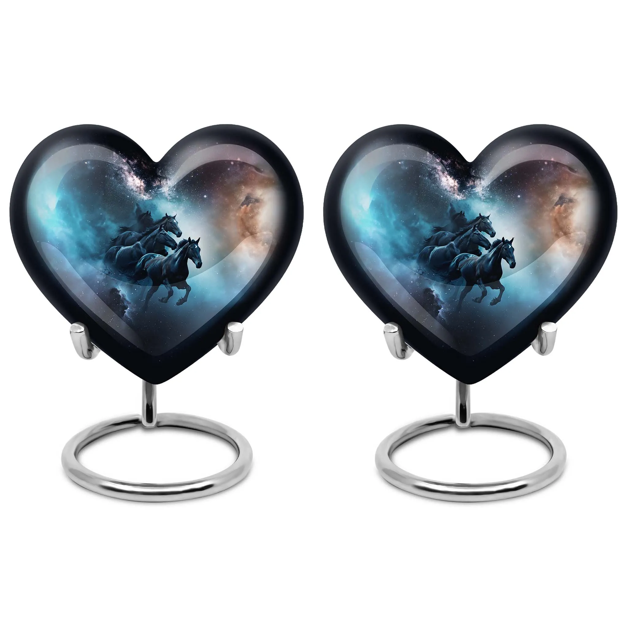 Heart-Themed Horse Urn for Comfort and Cherishing Love