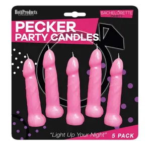 Hott Products - Bachelorette Party Pecker Party Candles Pack of 5 (Pink)