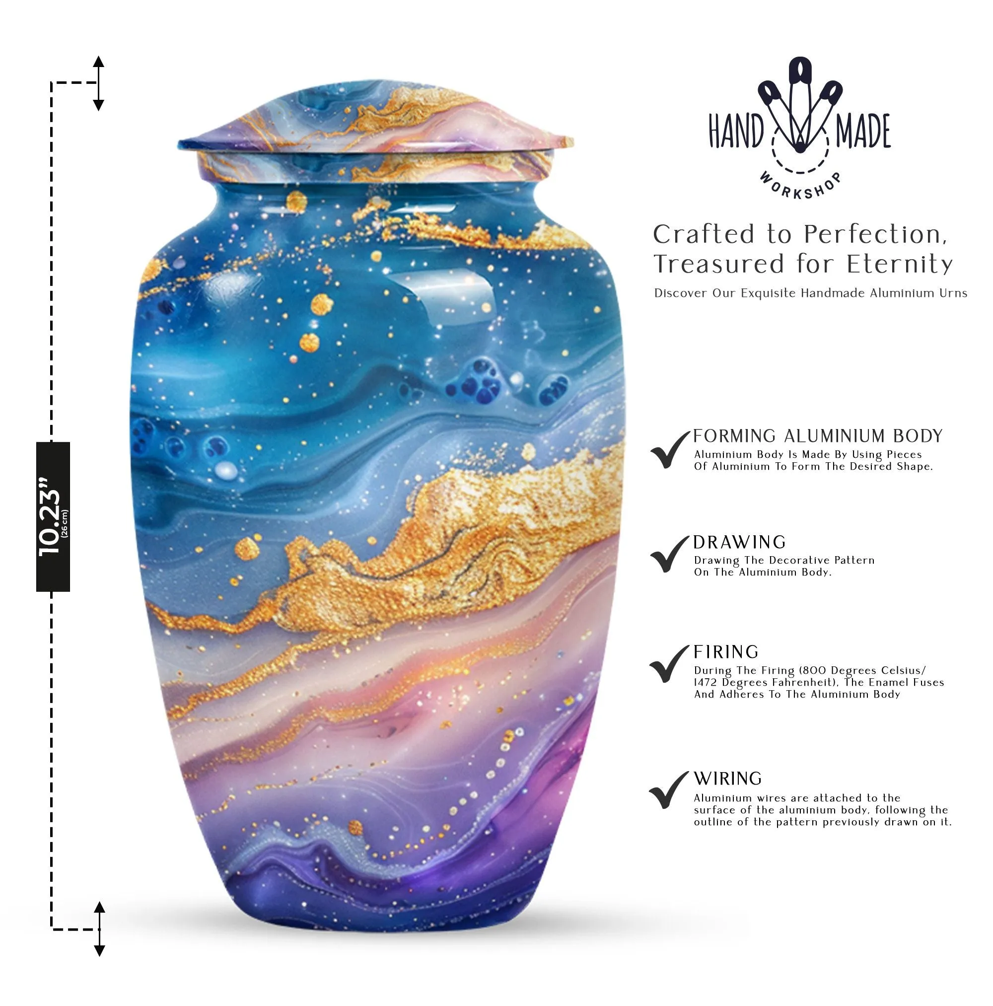 In Memory: Abstract Male Cremation Urn For Adult Human Ashes