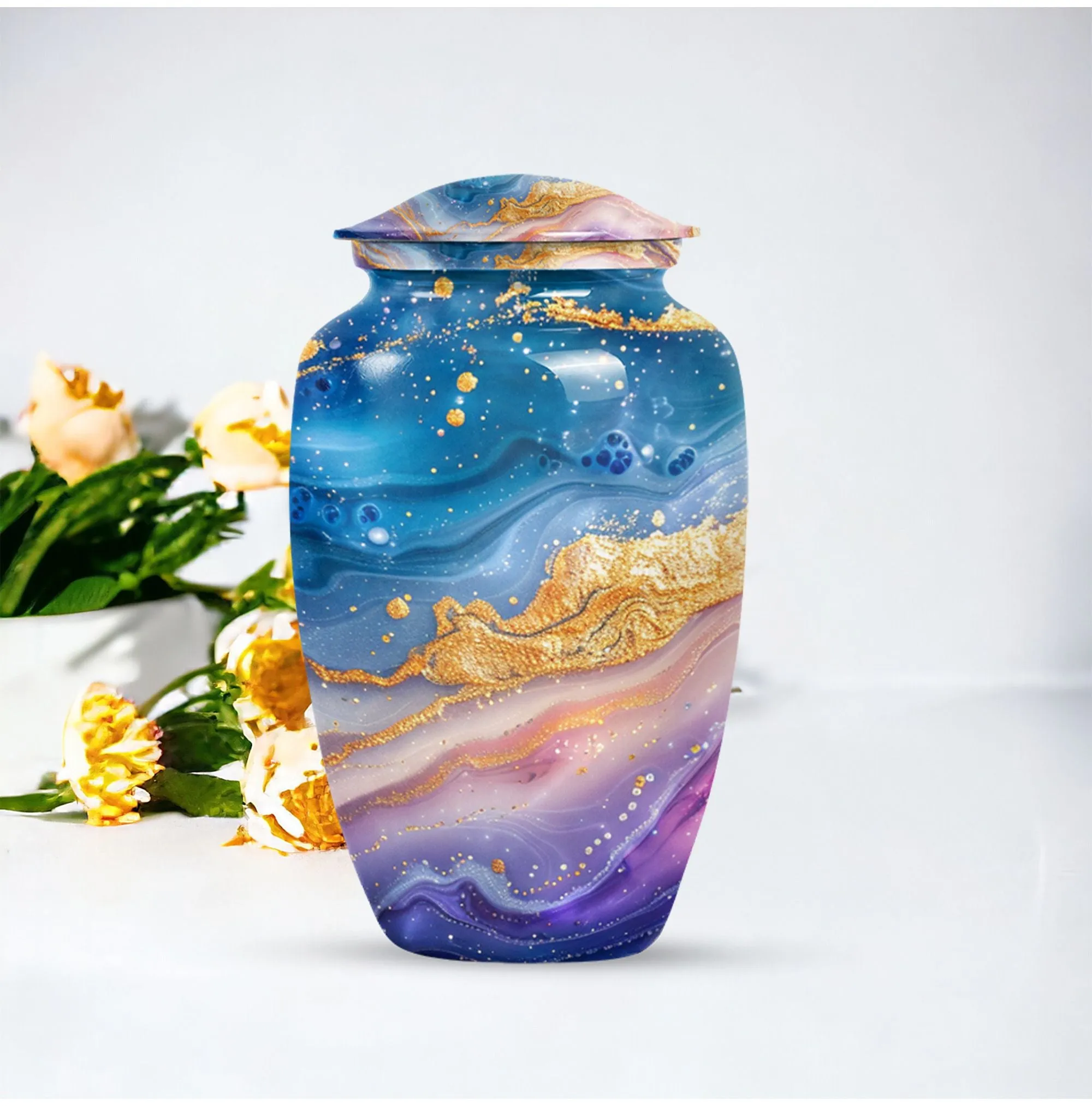 In Memory: Abstract Male Cremation Urn For Adult Human Ashes