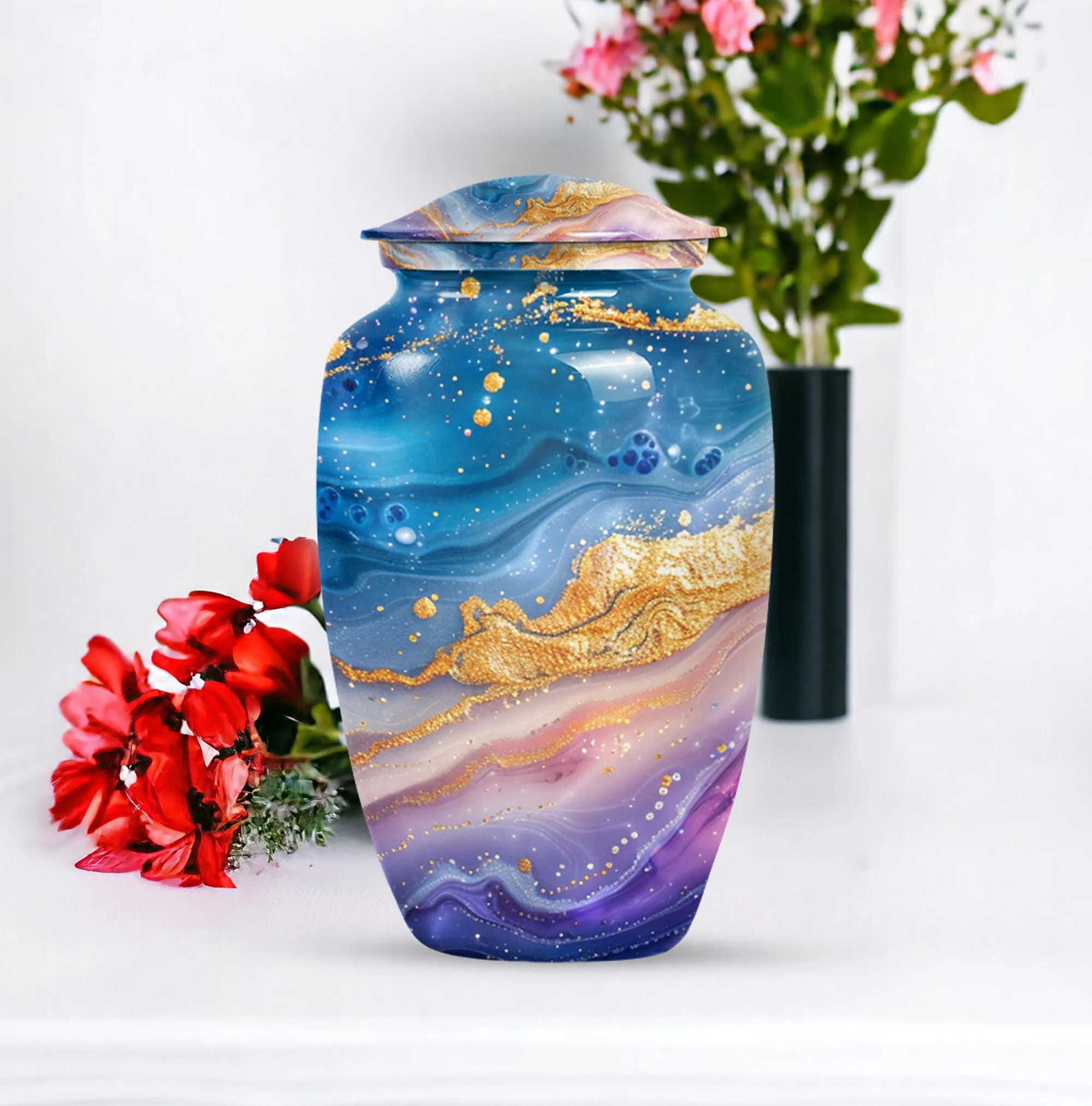 In Memory: Abstract Male Cremation Urn For Adult Human Ashes
