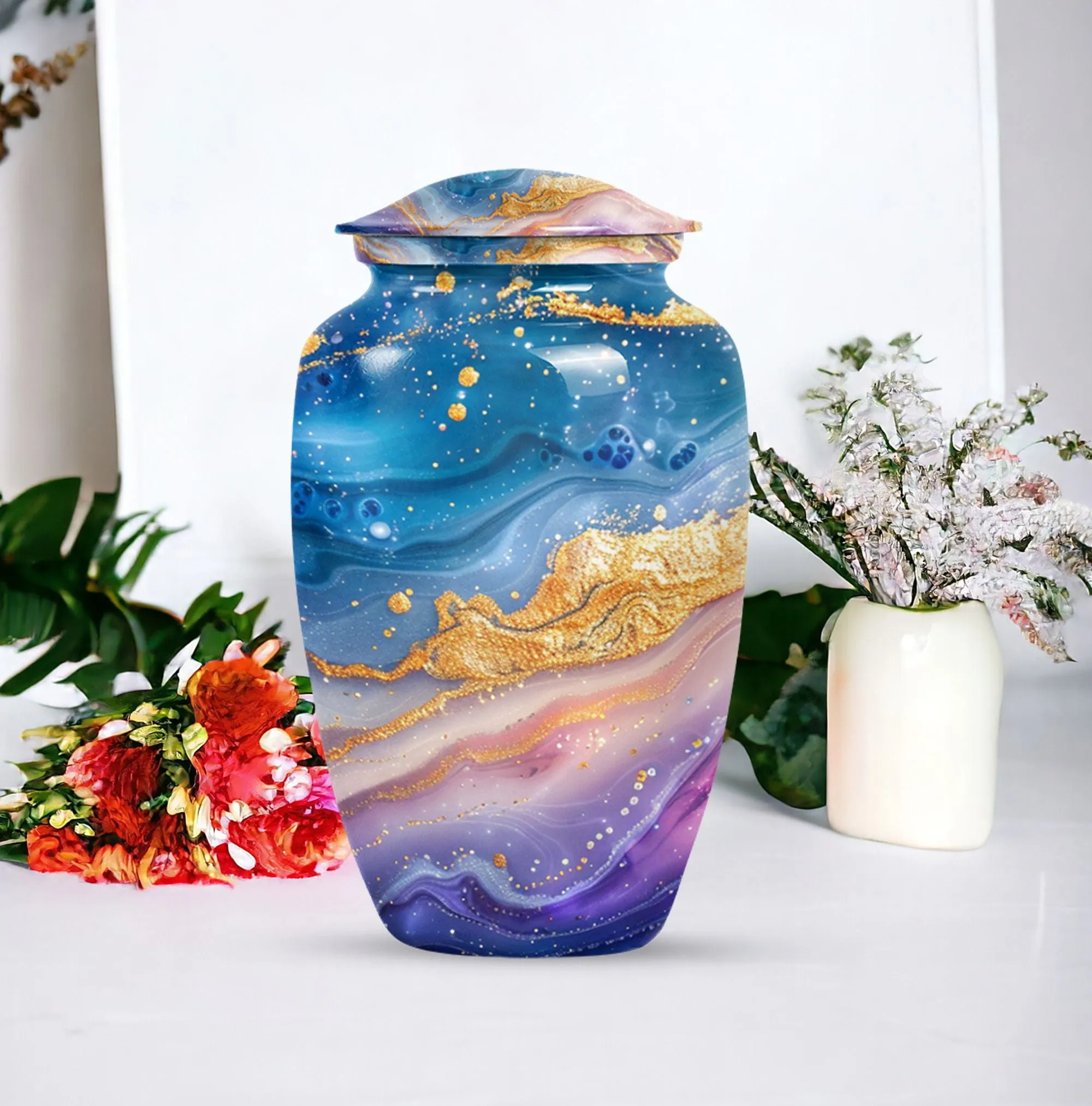 In Memory: Abstract Male Cremation Urn For Adult Human Ashes