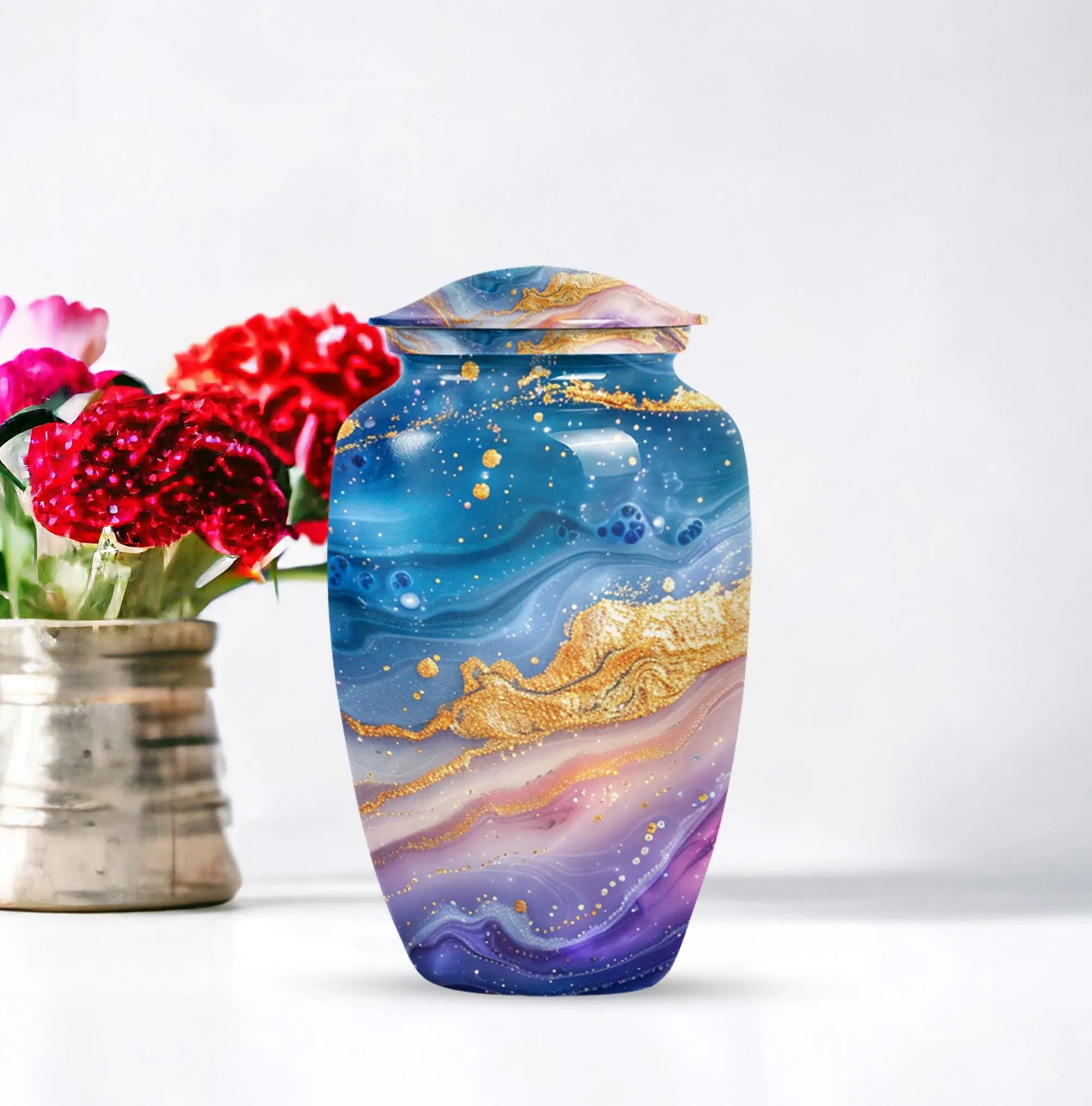 In Memory: Abstract Male Cremation Urn For Adult Human Ashes