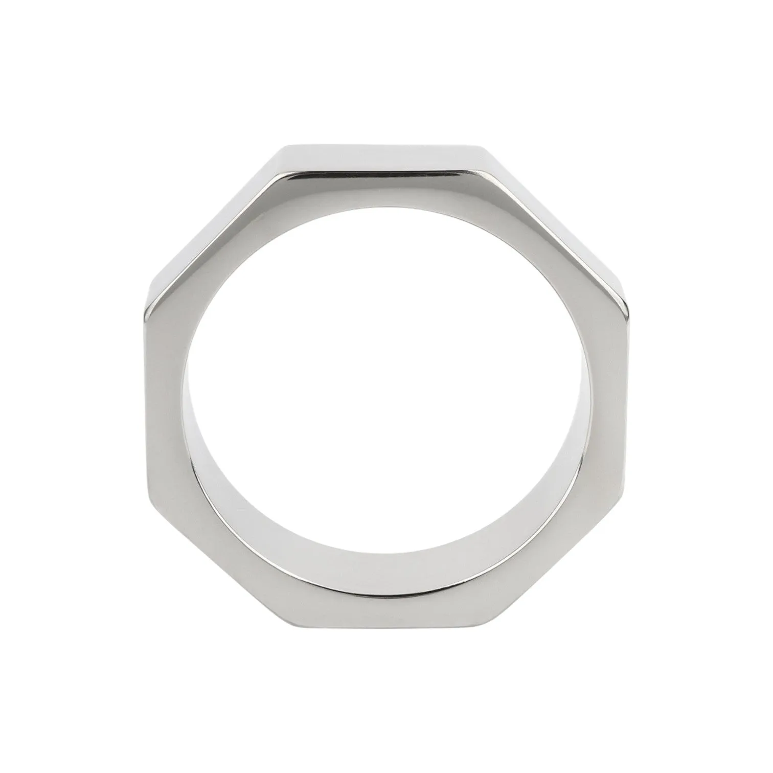 Inel pentru penis MR. STEEL Nut C-Ring. în formă de piuliță. din oțel inoxidabil. diametru 5 cm (mare). argintiu