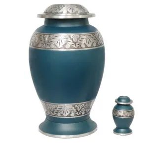 Large Delta Aqua Alloy Cremation Urn