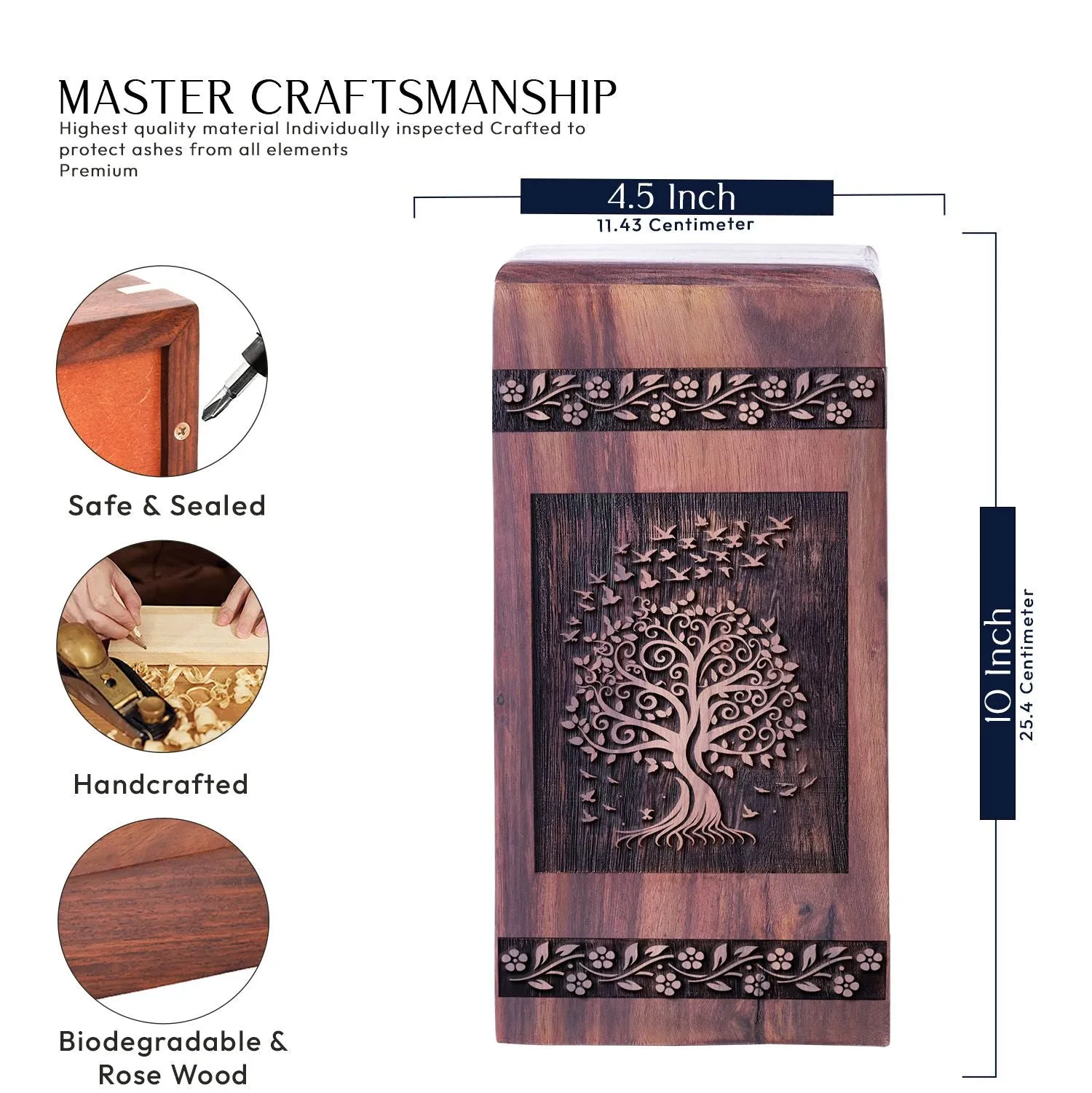 Large Wood Tree Of Life Biodegradable Burial Urns for Human Ashes