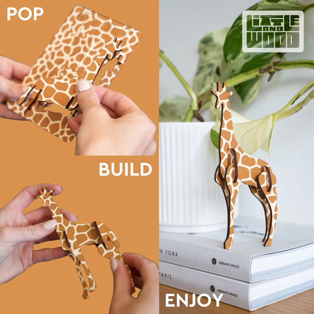 Little & Wood: Hummingbird 3D Wooden Puzzle Kit - Green