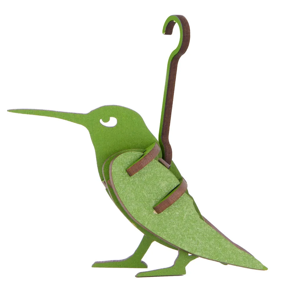Little & Wood: Hummingbird 3D Wooden Puzzle Kit - Green