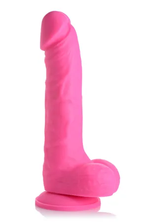 Lollicock 7 Silicone Dildo With Balls - Cherry