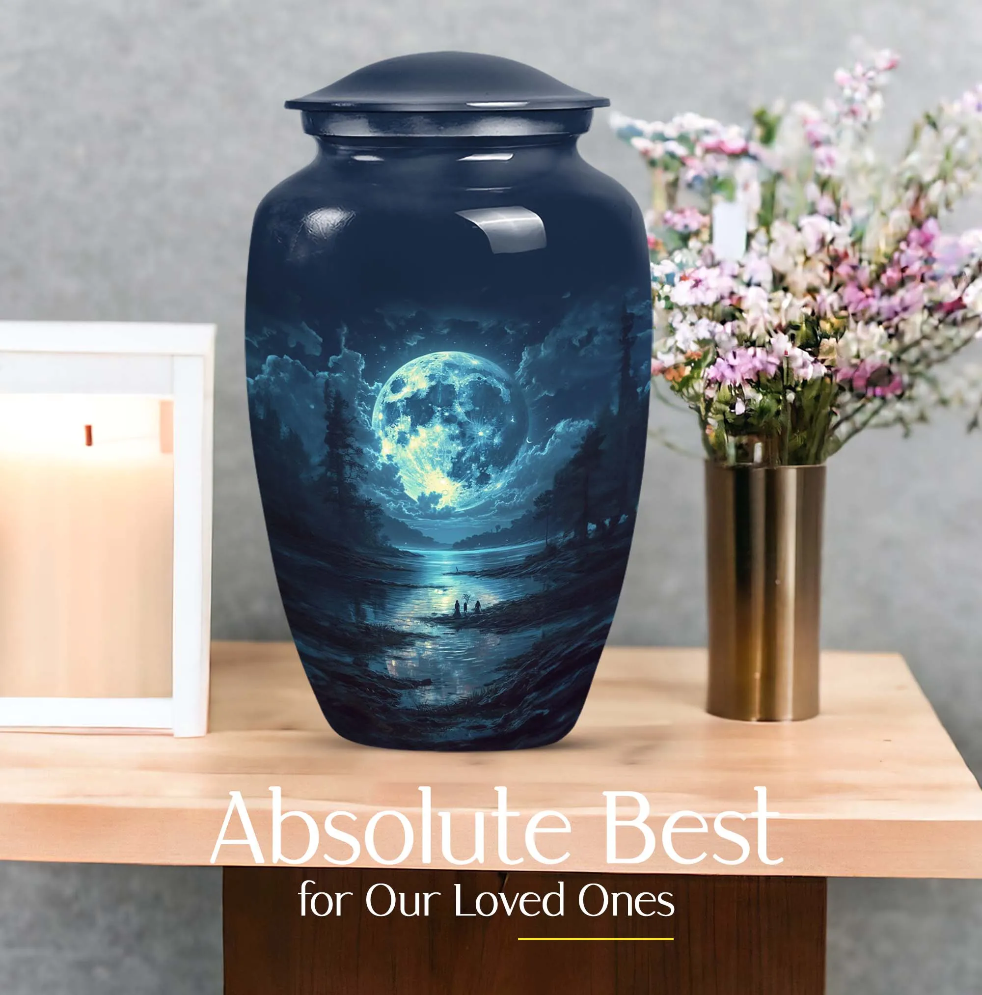 Lunar Urn Serenity: Elegant Female Cremation Burial Solution