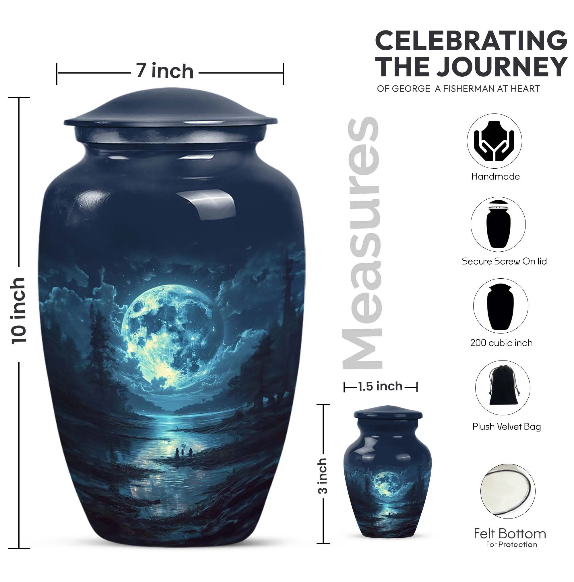 Lunar Urn Serenity: Elegant Female Cremation Burial Solution