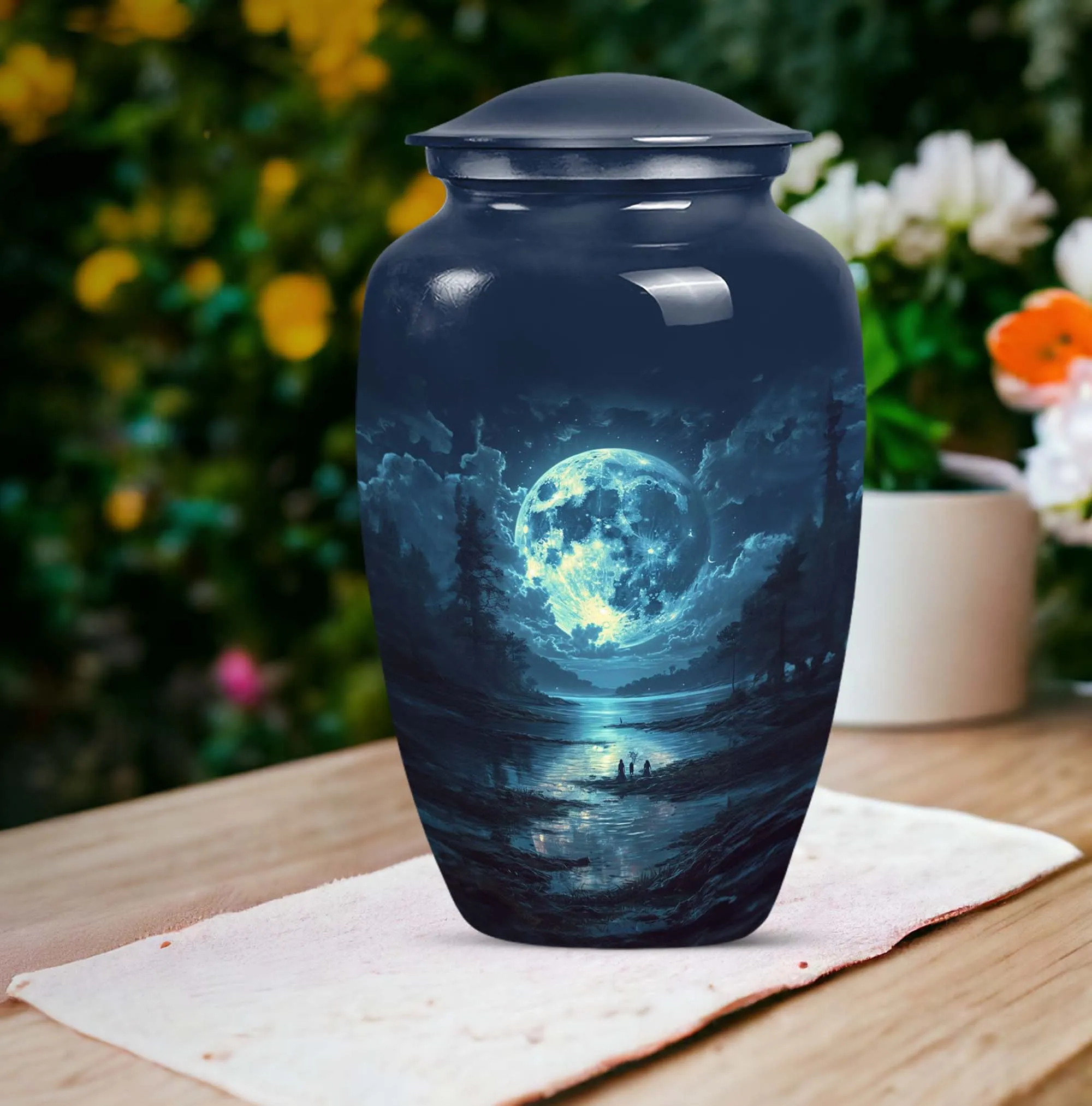 Lunar Urn Serenity: Elegant Female Cremation Burial Solution