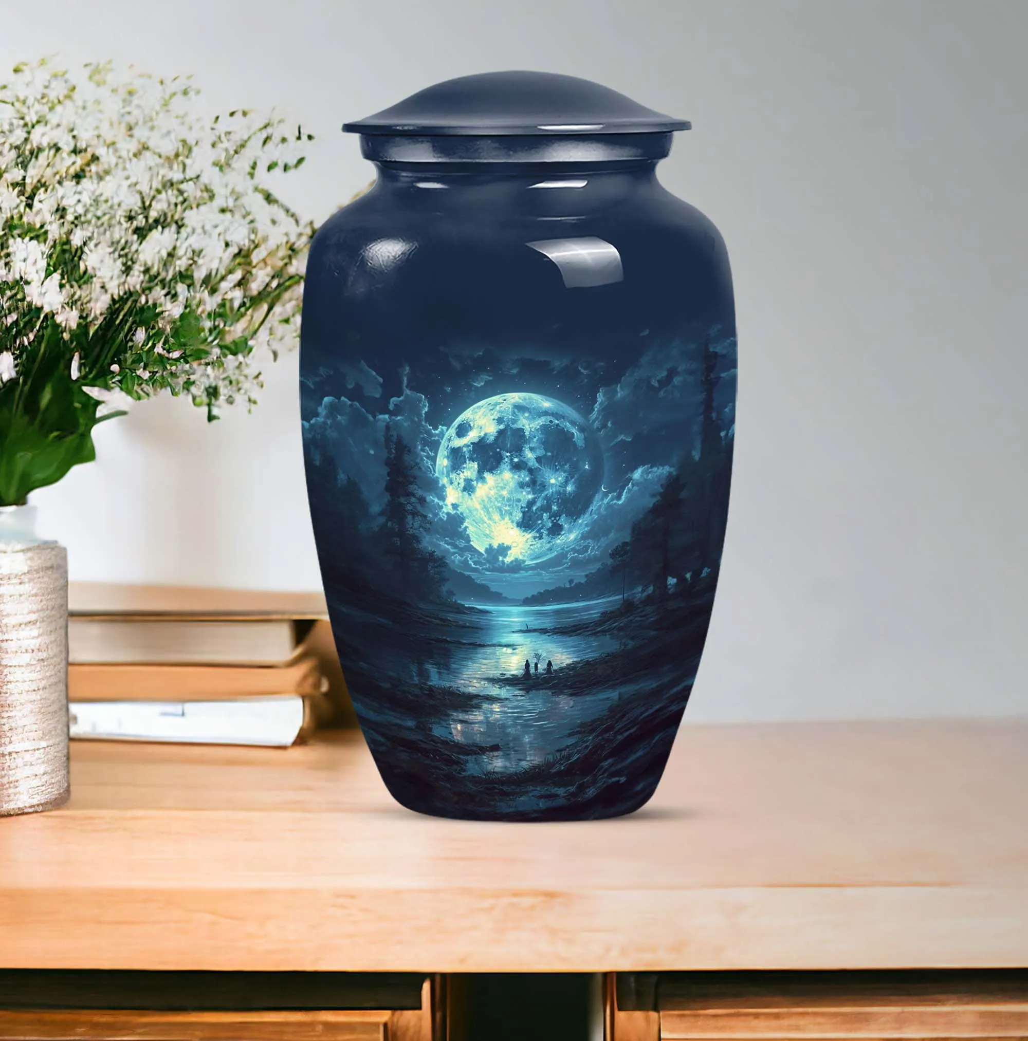 Lunar Urn Serenity: Elegant Female Cremation Burial Solution