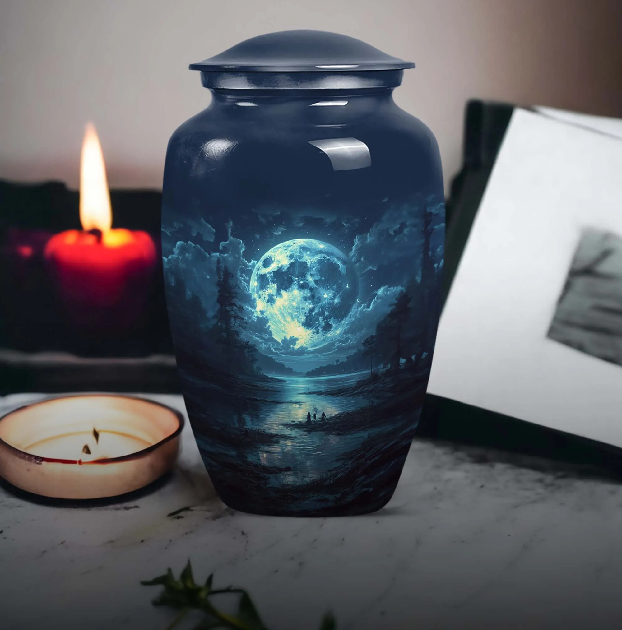 Lunar Urn Serenity: Elegant Female Cremation Burial Solution