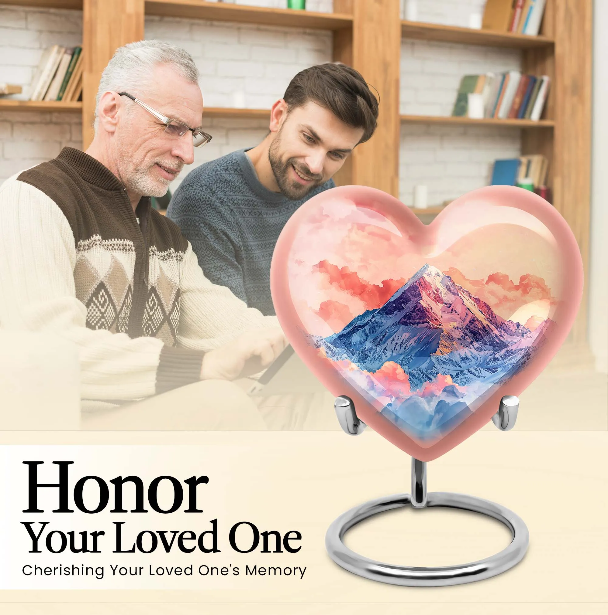 Memorial Tribute - Mountains Urn for Cremation, Poignant Large-size Statement Piece