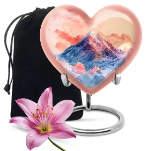 Memorial Tribute - Mountains Urn for Cremation, Poignant Large-size Statement Piece