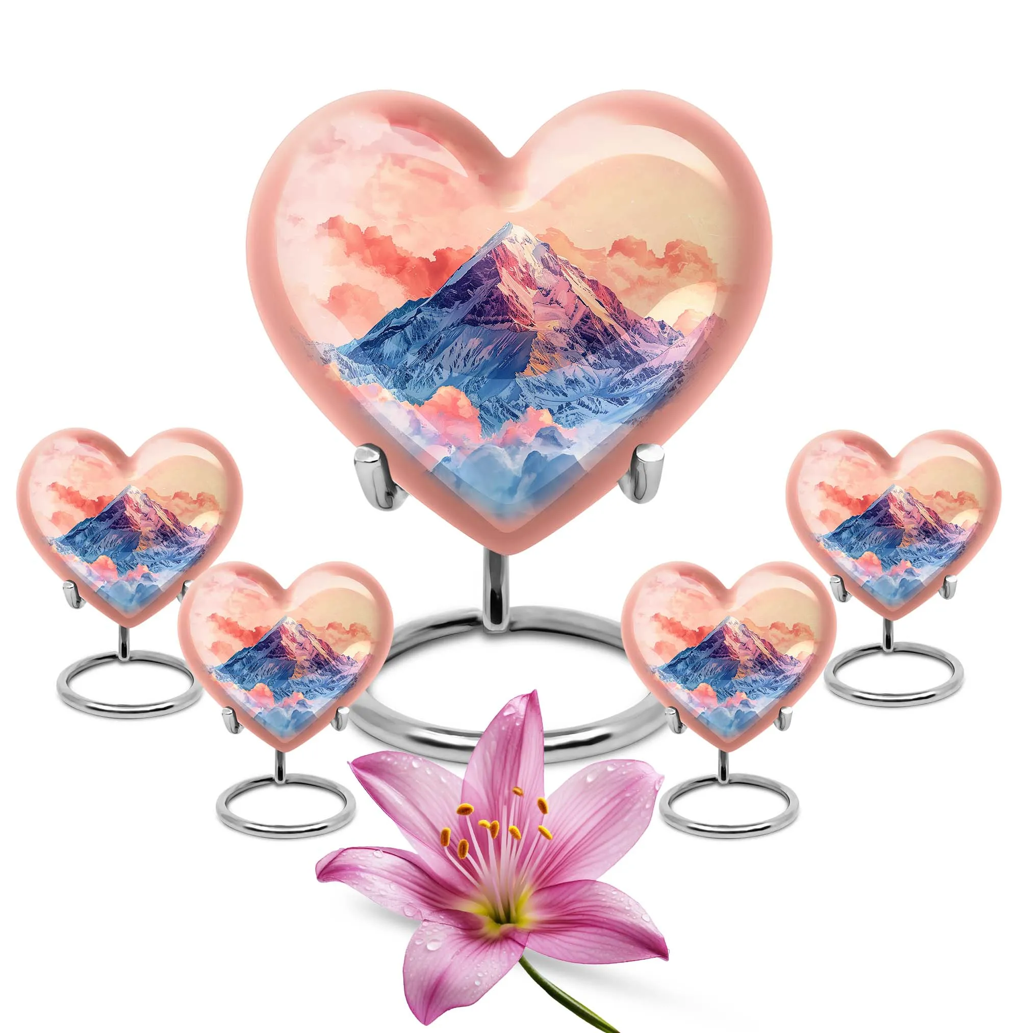 Memorial Tribute - Mountains Urn for Cremation, Poignant Large-size Statement Piece