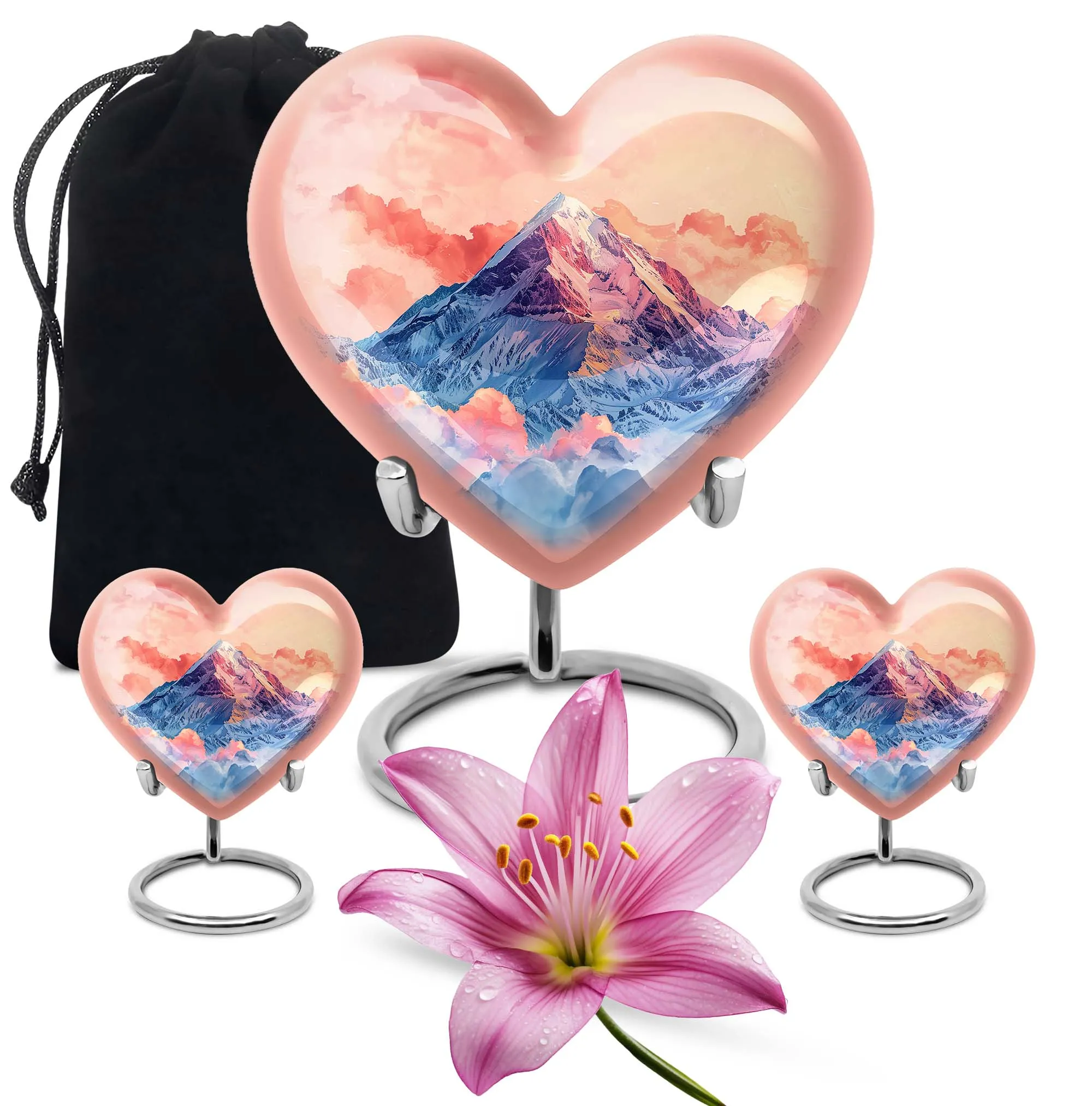Memorial Tribute - Mountains Urn for Cremation, Poignant Large-size Statement Piece
