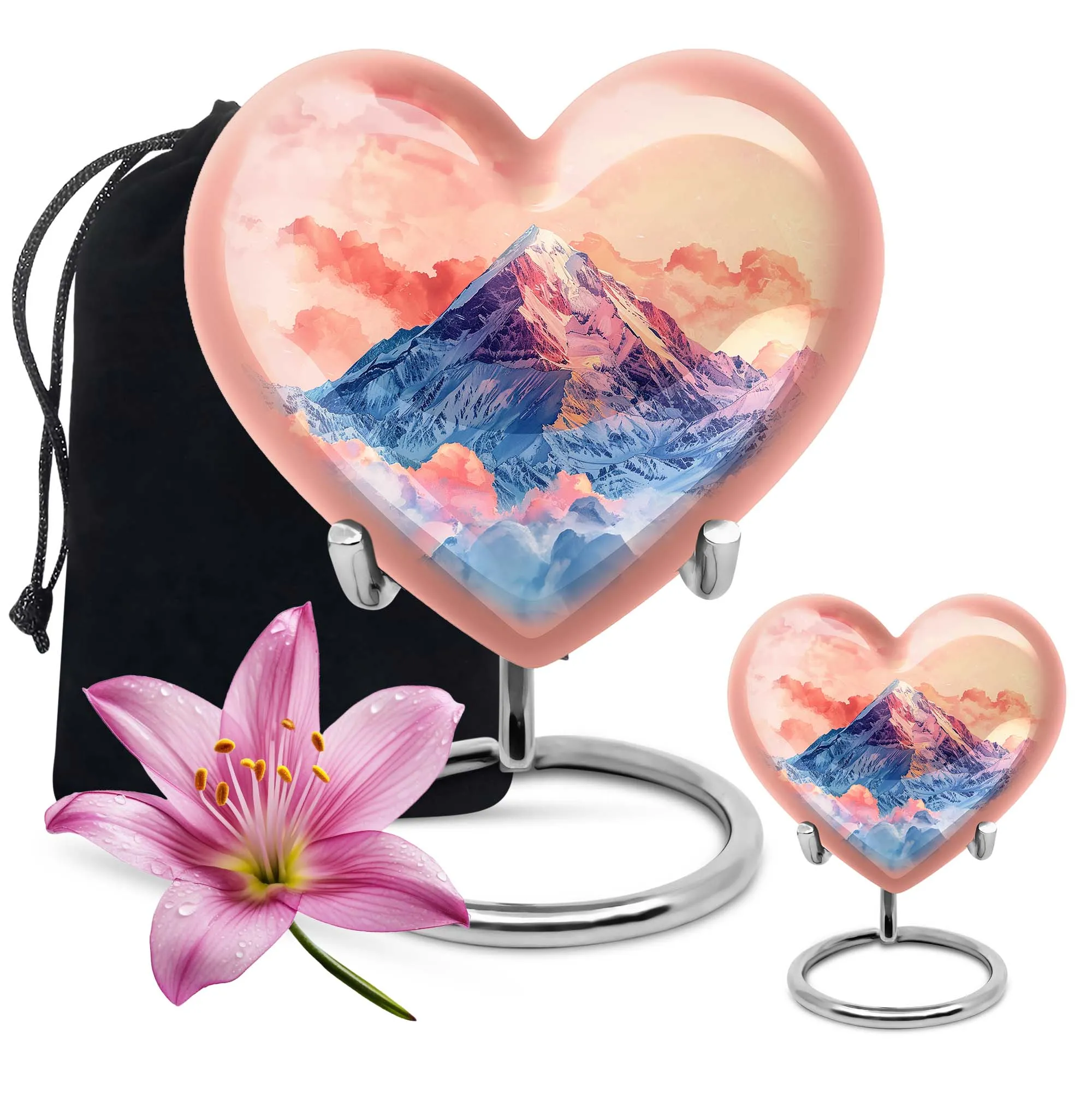 Memorial Tribute - Mountains Urn for Cremation, Poignant Large-size Statement Piece