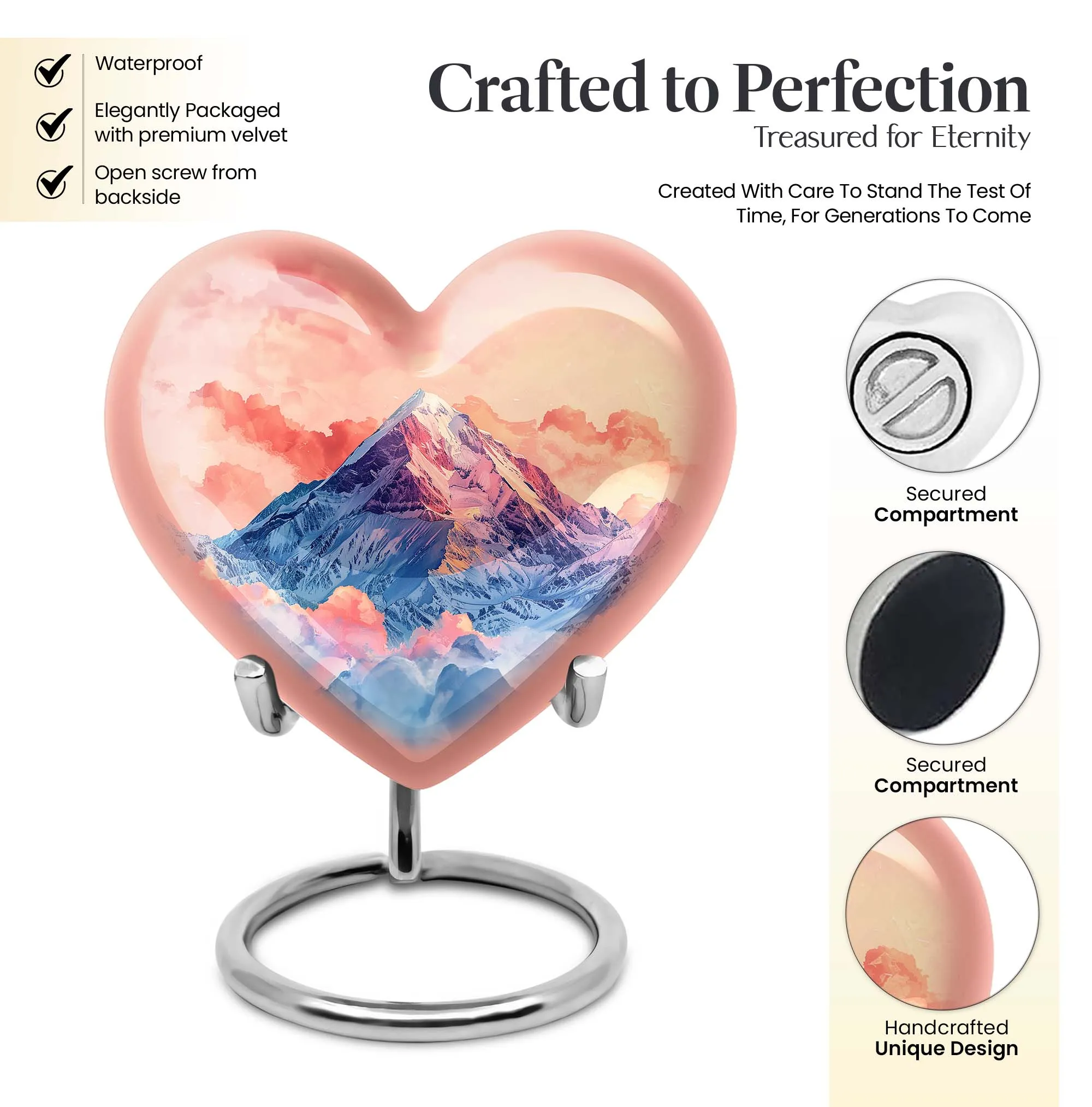 Memorial Tribute - Mountains Urn for Cremation, Poignant Large-size Statement Piece