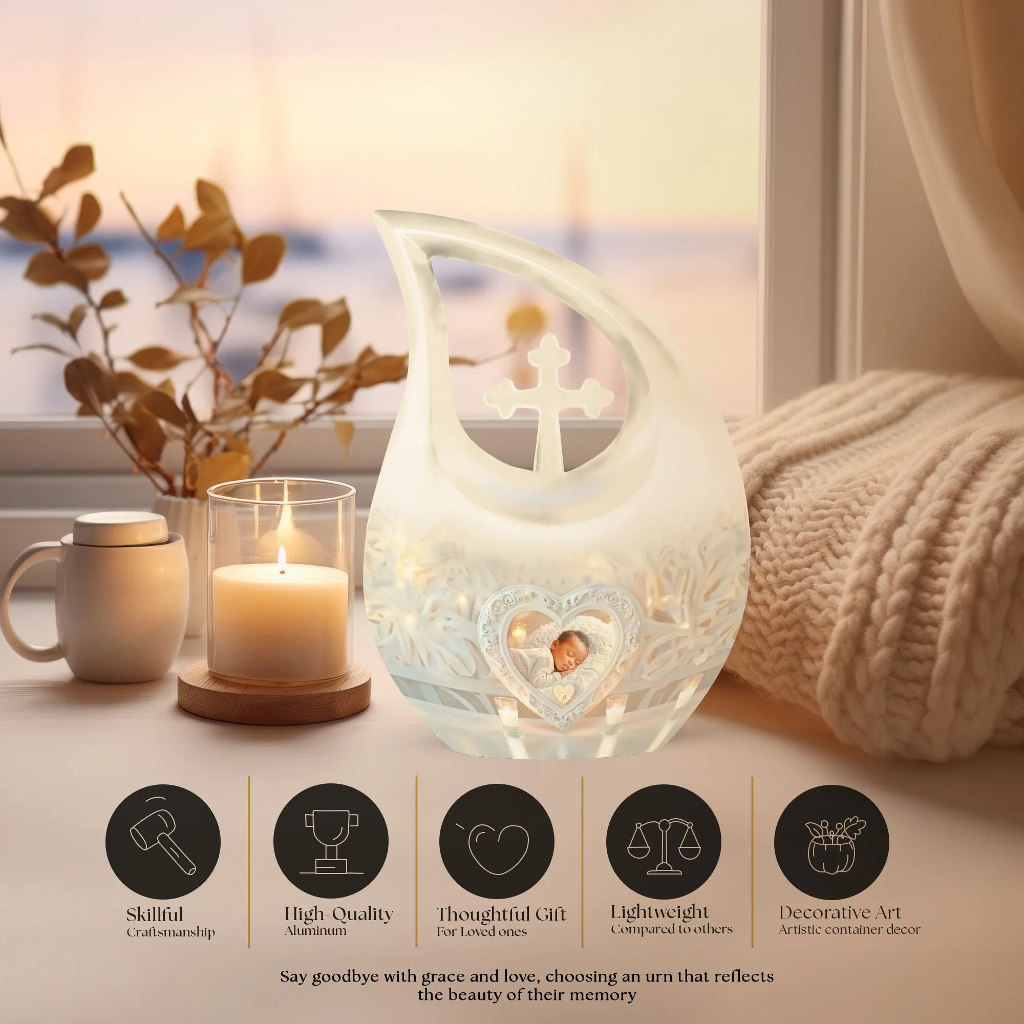 Mother Love Memorial Small Urn For Human Ashes Remains