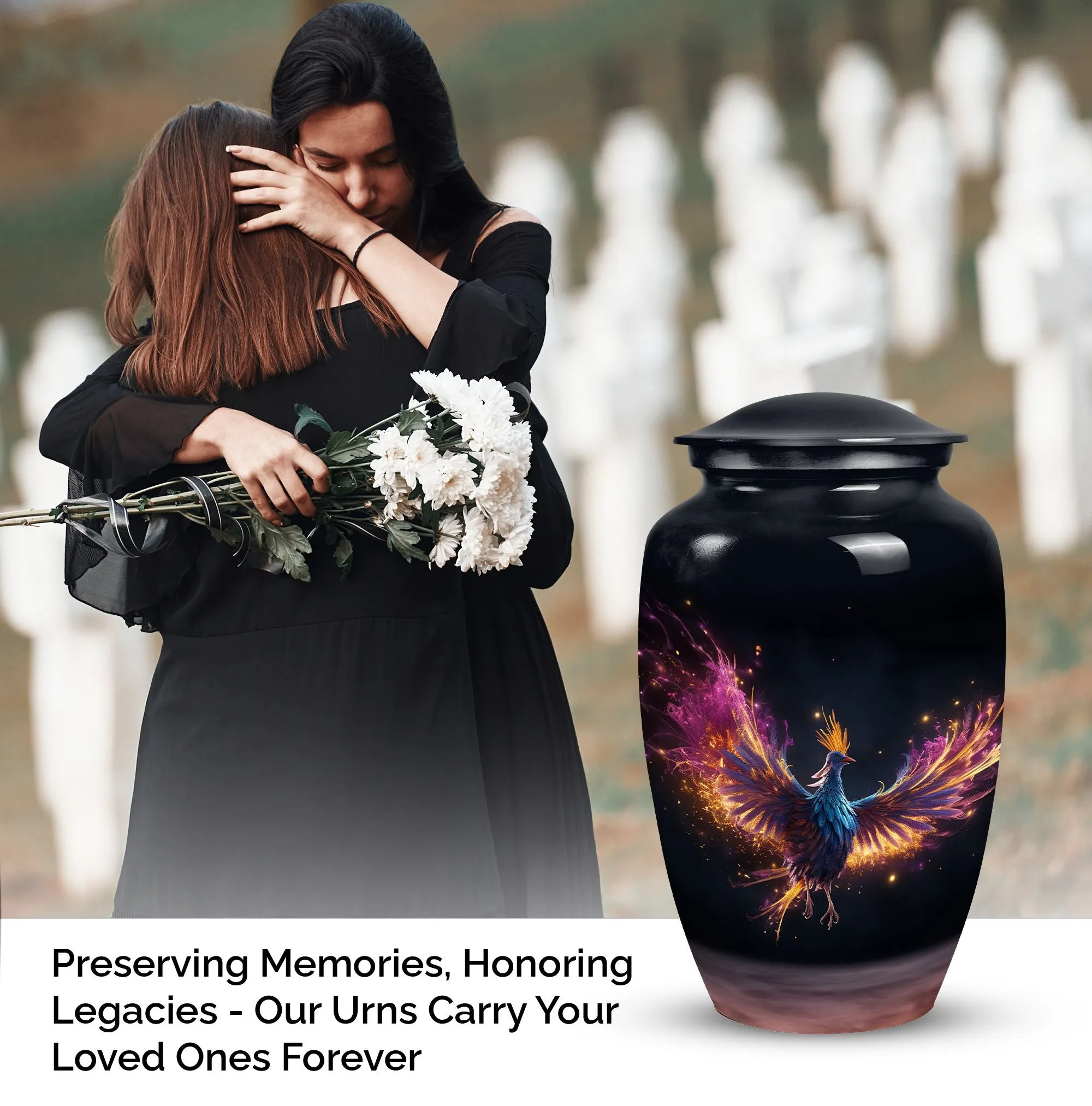 Phoenix Medium Urns for Men, Adult Cremation Ash Urns for Dad