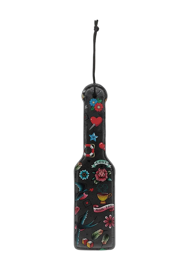 Printed Paddle - Old School Tattoo Style - Black