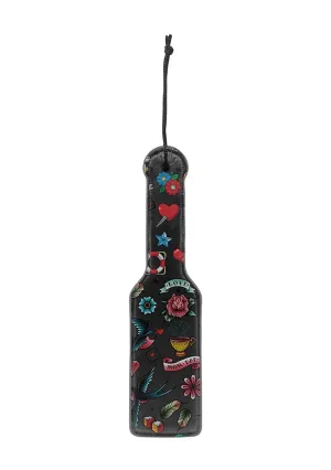 Printed Paddle - Old School Tattoo Style - Black