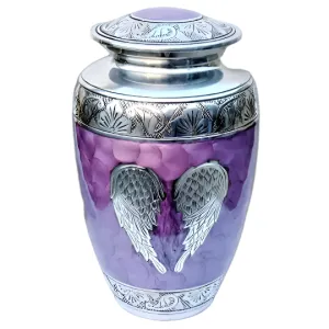 Purple Angel Wings Cremation Urn | Unique ash urn| Quality Urns For Less