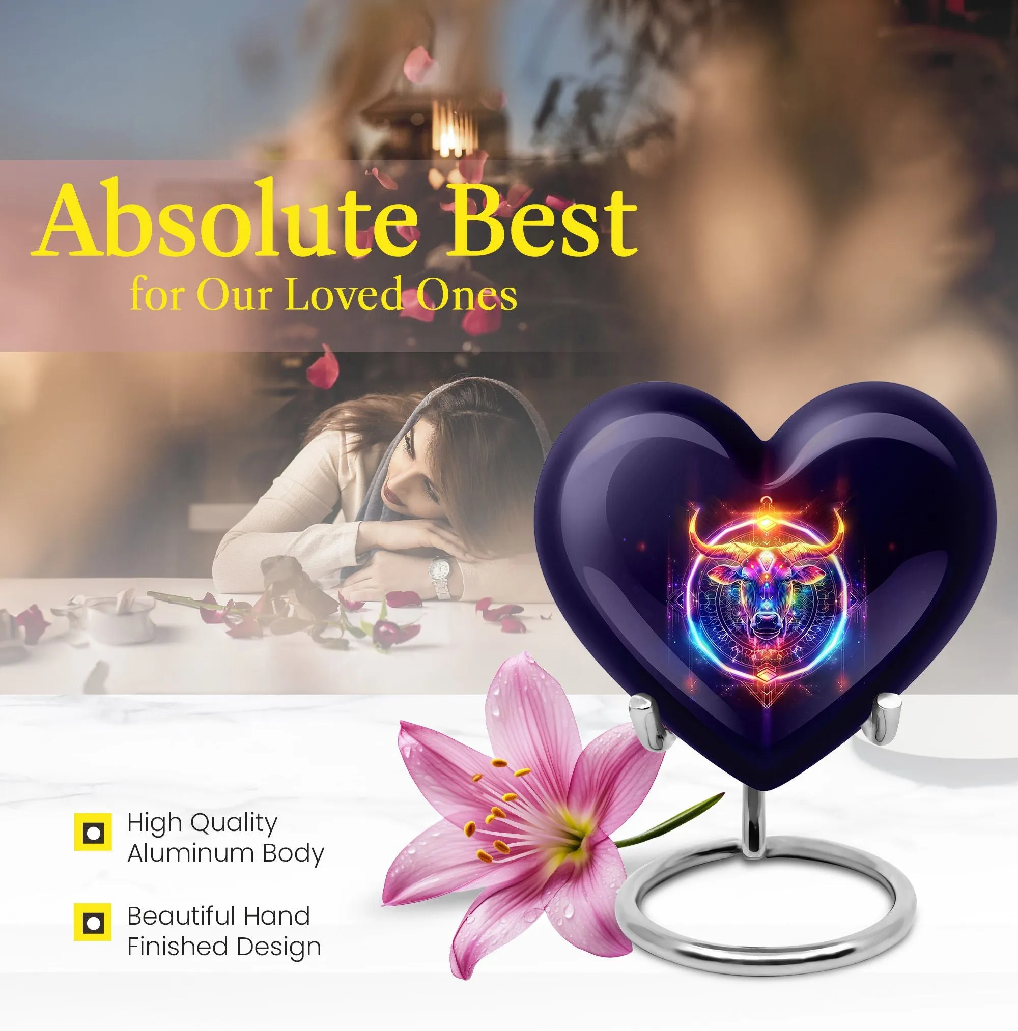 Sacred Keepsake Zodiac Urn - A Tranquil Remembrance Memorial Adult Urn
