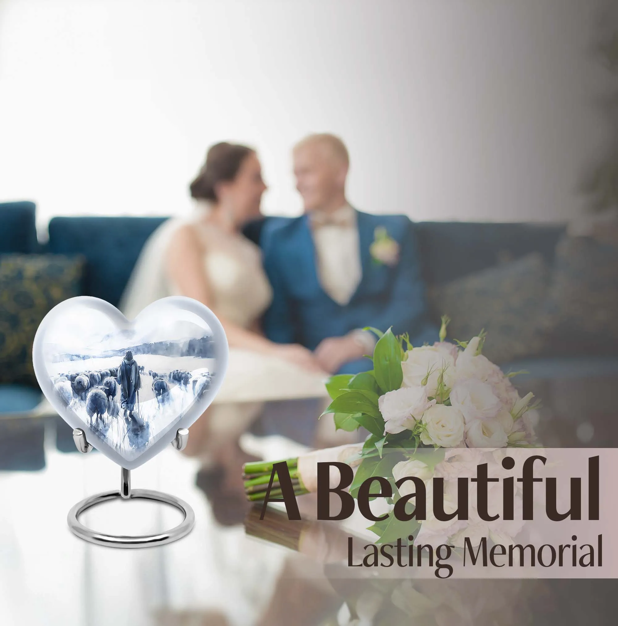 Shepherd Urn’s Endearing Embrace - Classy Funeral Cremation urn for Women