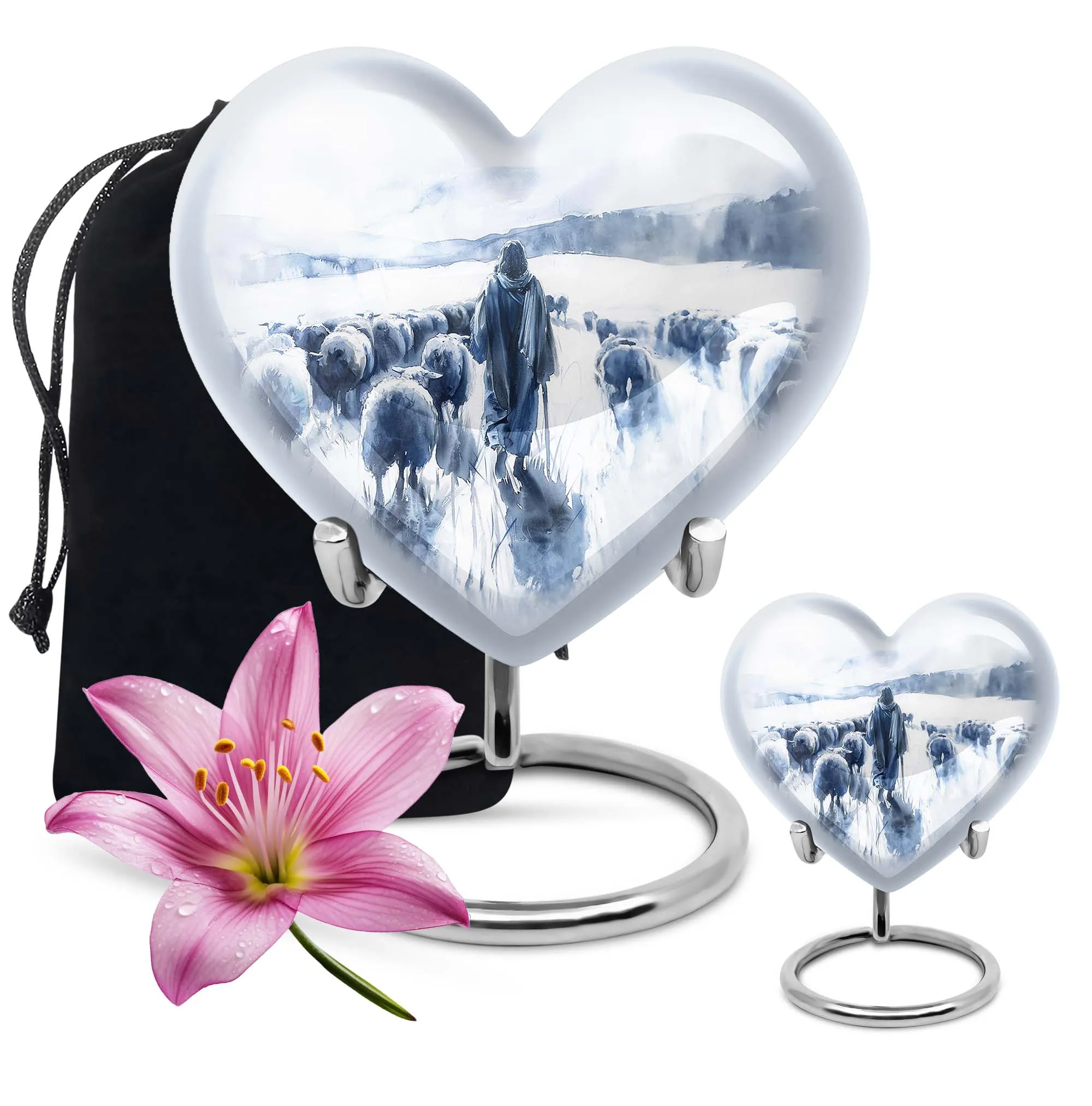 Shepherd Urn’s Endearing Embrace - Classy Funeral Cremation urn for Women