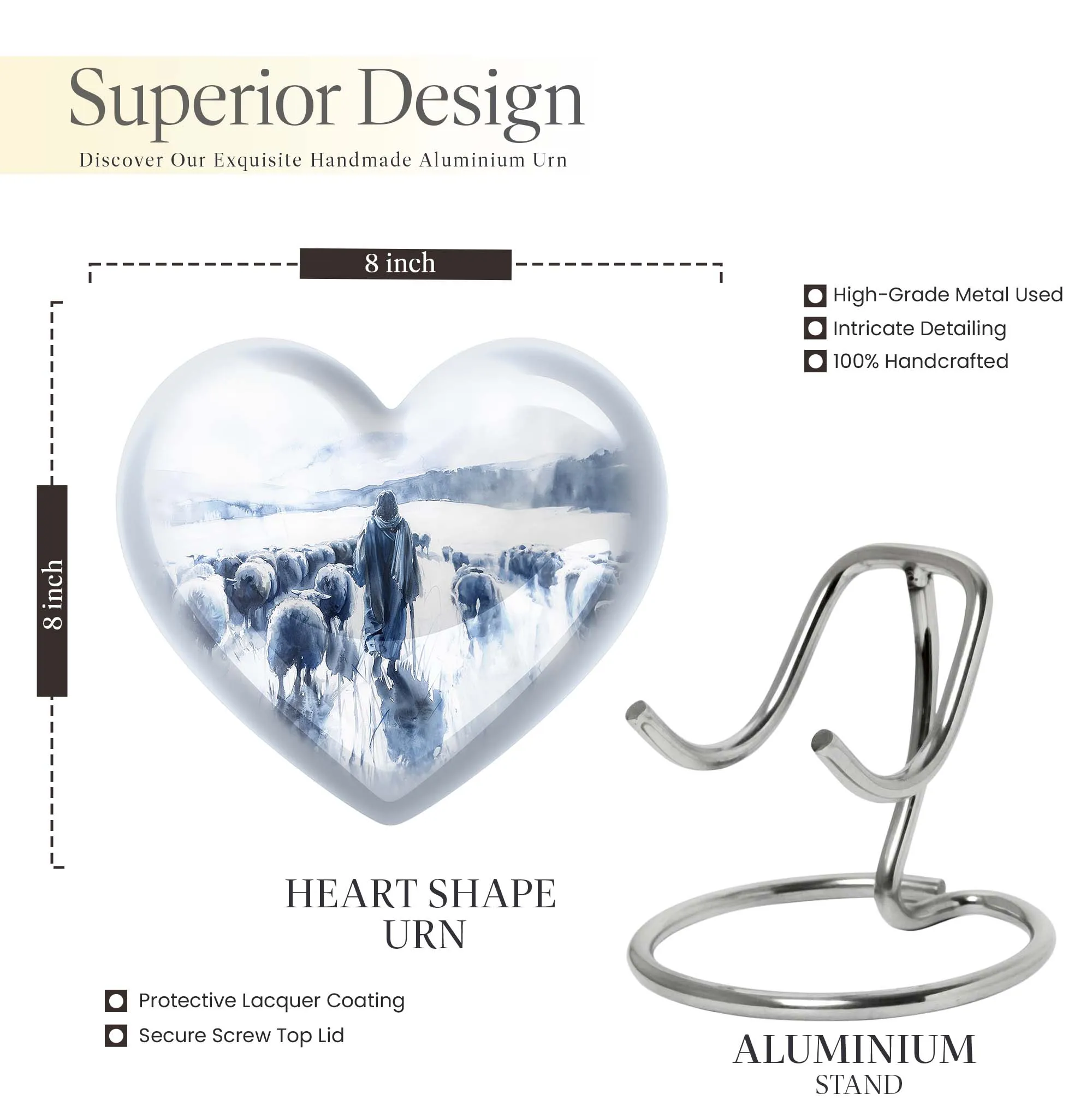 Shepherd Urn’s Endearing Embrace - Classy Funeral Cremation urn for Women