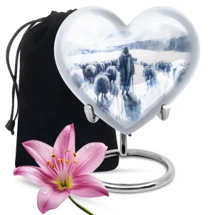 Shepherd Urn’s Endearing Embrace - Classy Funeral Cremation urn for Women