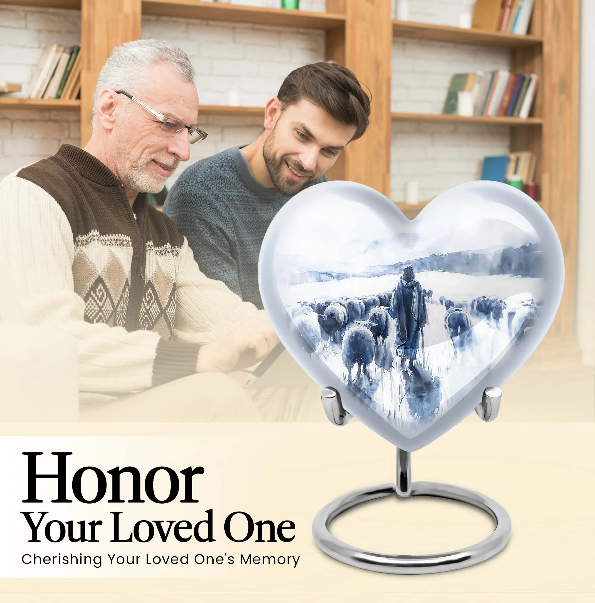 Shepherd Urn’s Endearing Embrace - Classy Funeral Cremation urn for Women