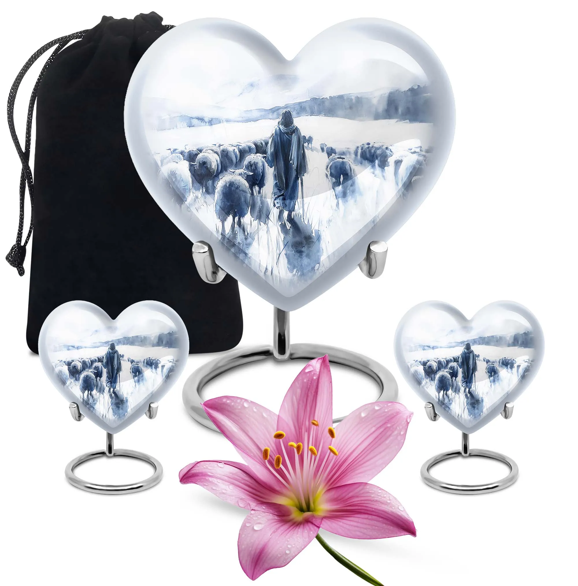 Shepherd Urn’s Endearing Embrace - Classy Funeral Cremation urn for Women