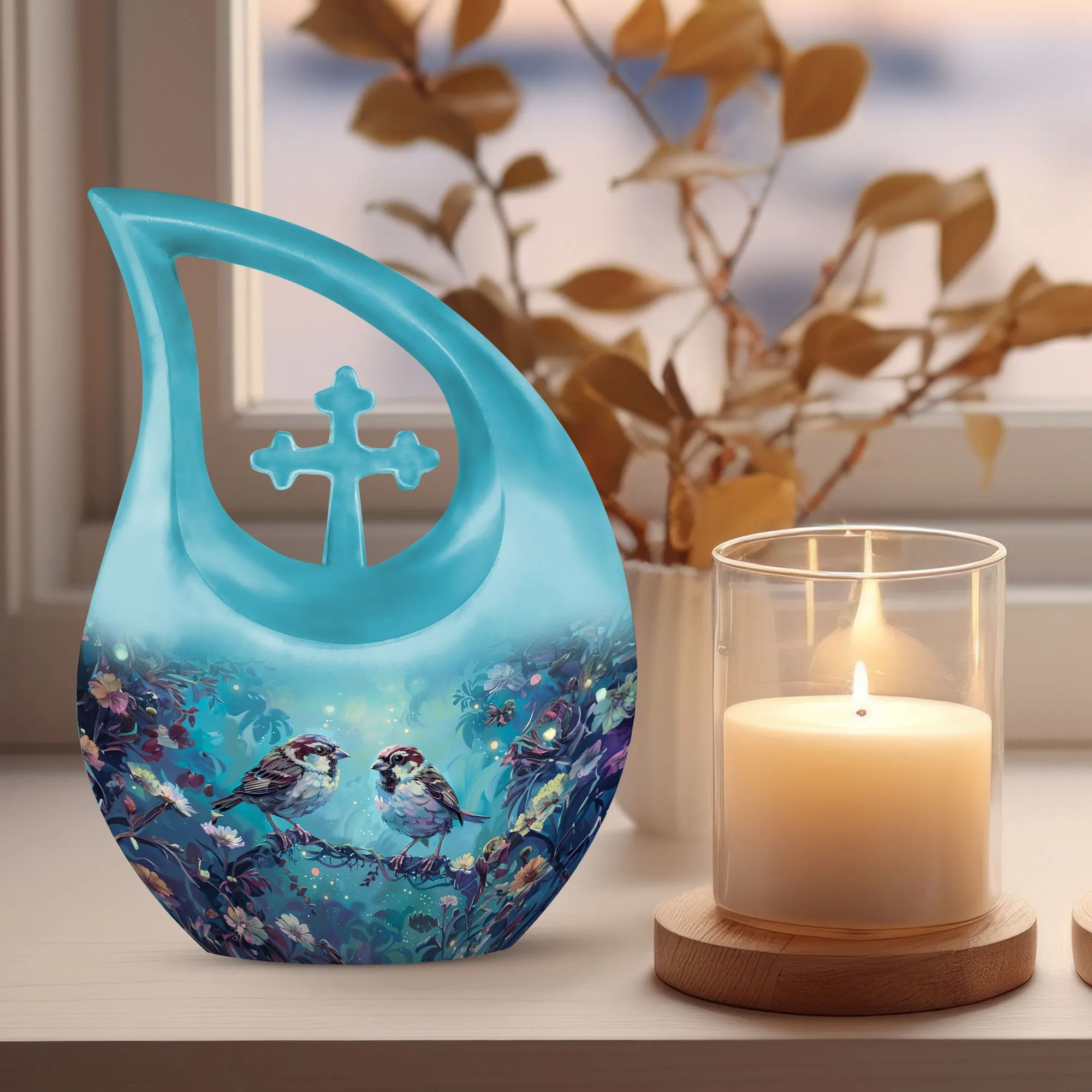 Sparrow Remembrance - Memorial Urn Masterpiece