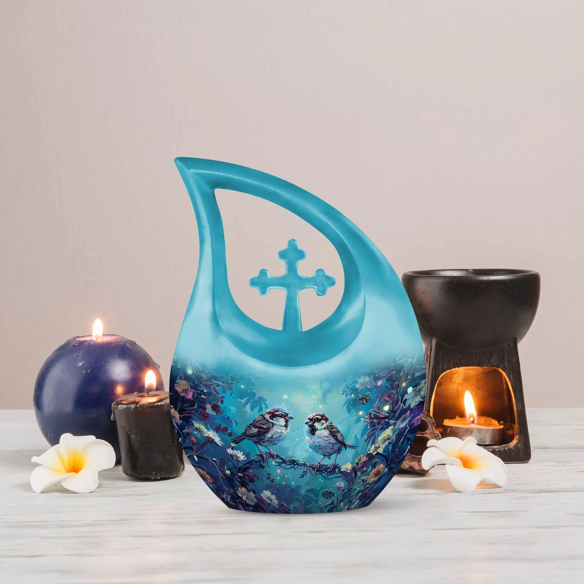 Sparrow Remembrance - Memorial Urn Masterpiece