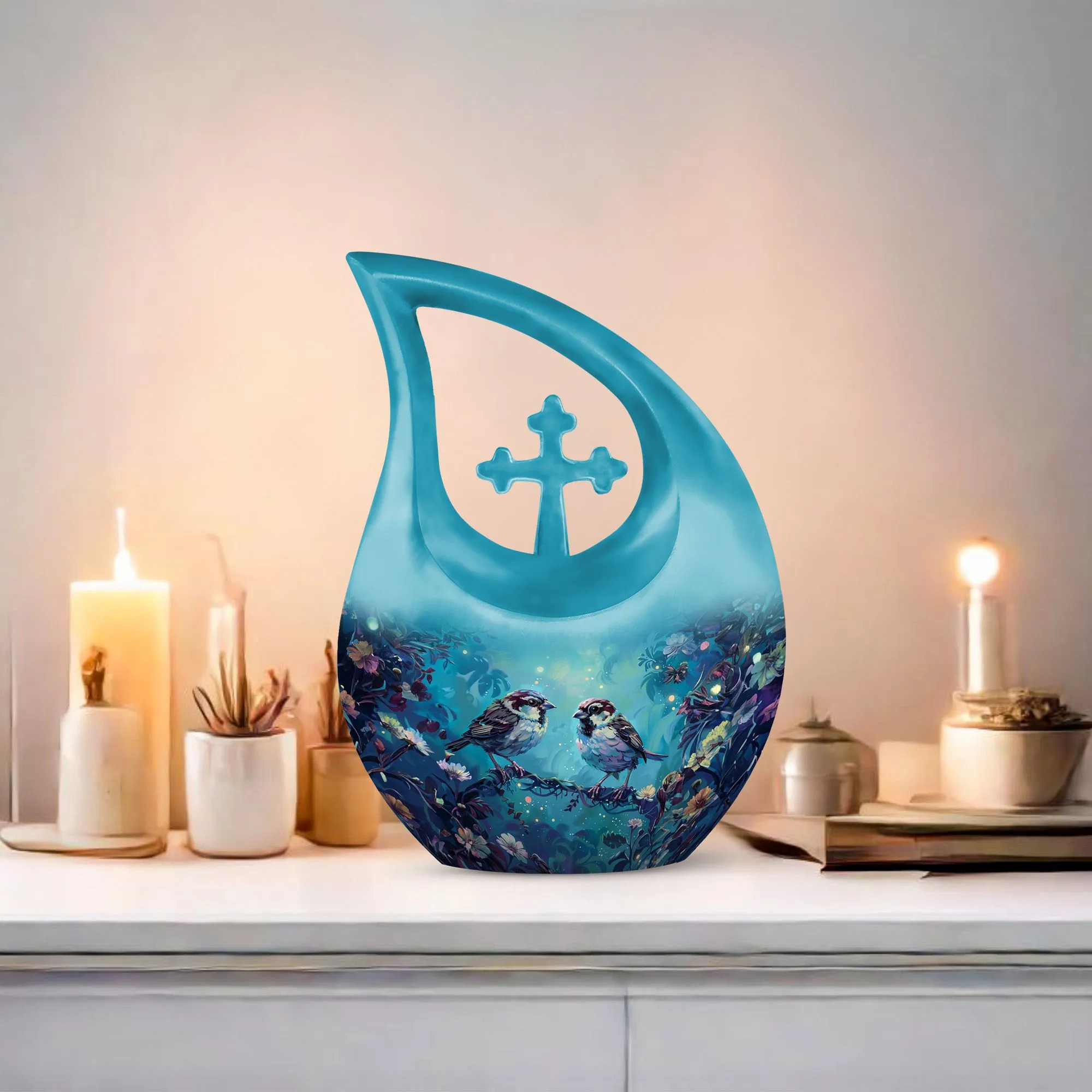 Sparrow Remembrance - Memorial Urn Masterpiece